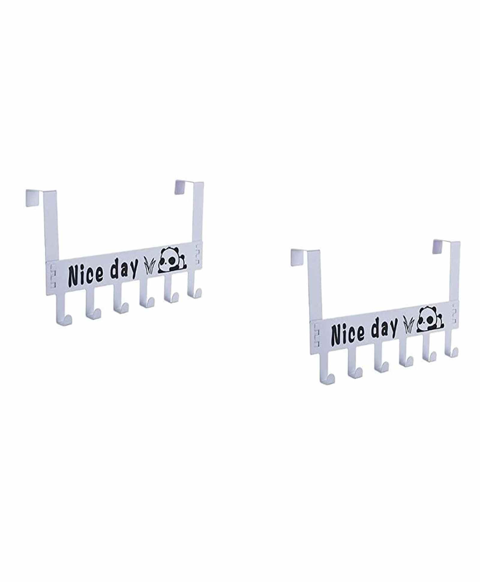 Syga Over The Door 6 Hooks Hanger Pack of 2 - White-picture-22