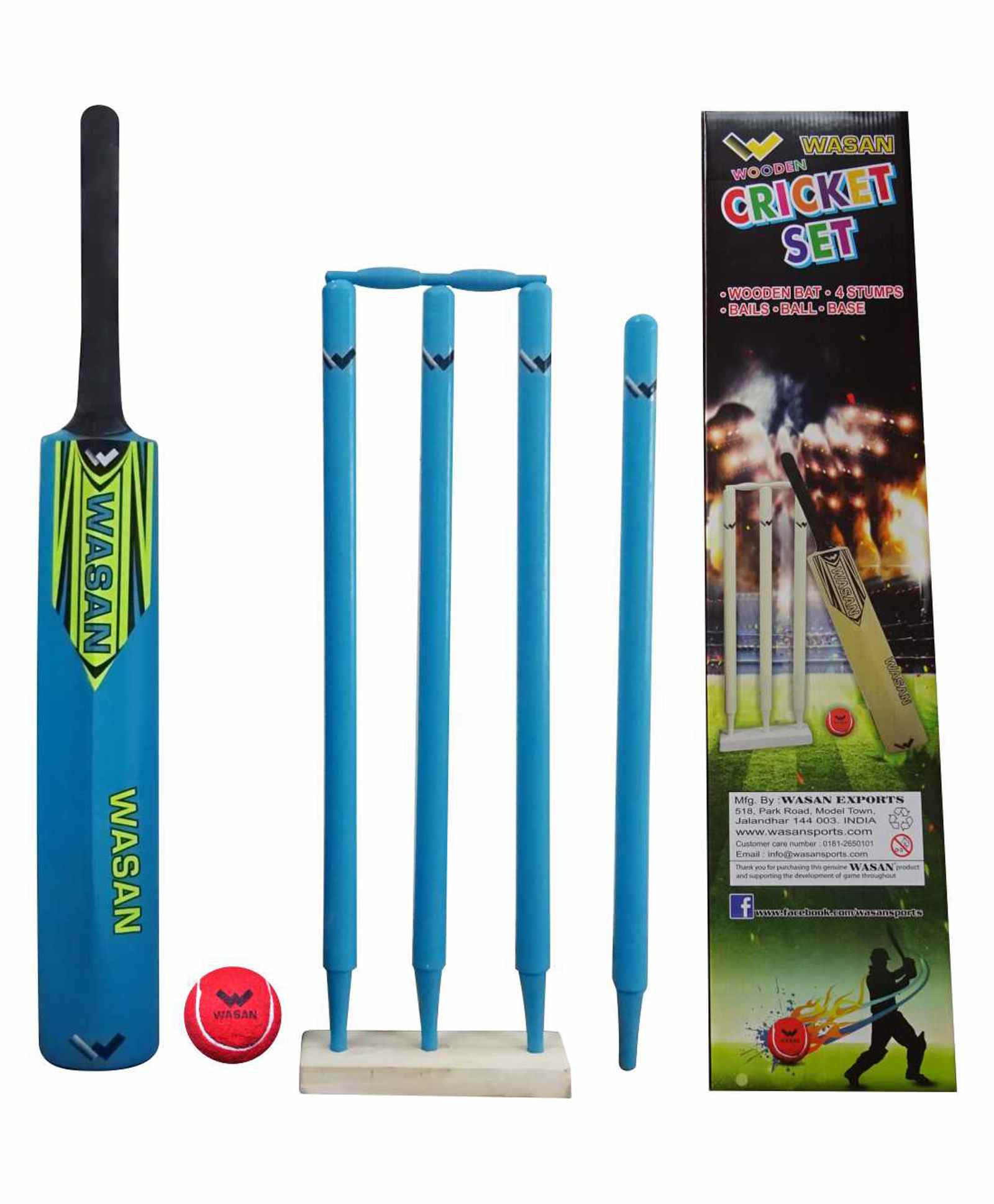 Wasan Cricket Set Size 5 with Box - Blue-picture-22
