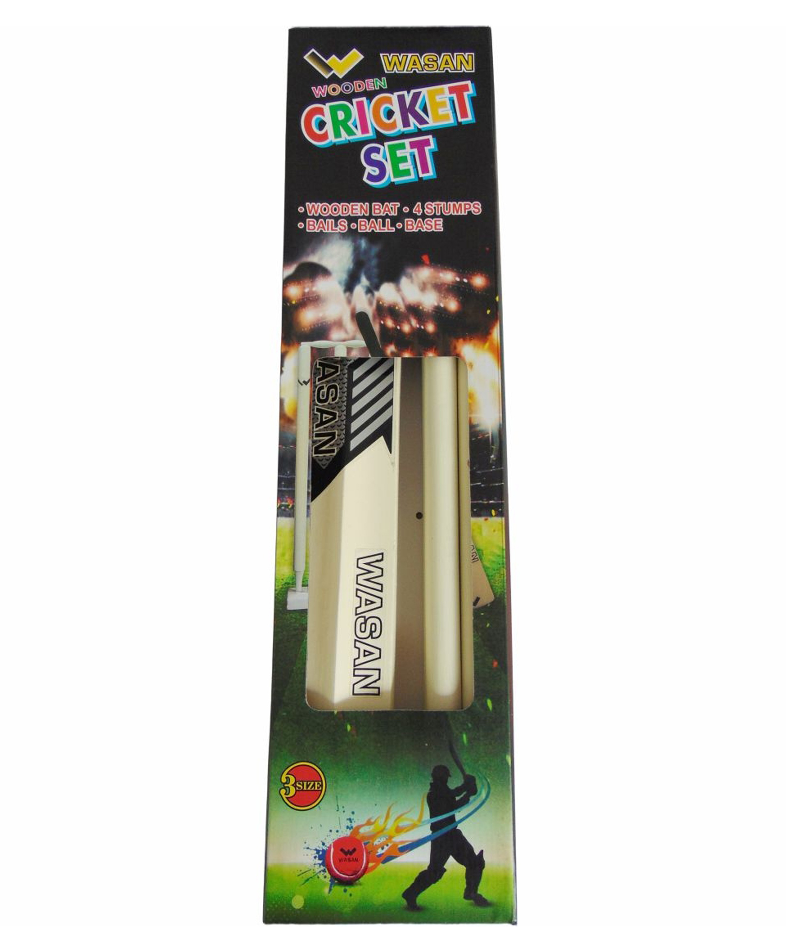 Wasan Cricket Set Size 3 with Box - White-image-45