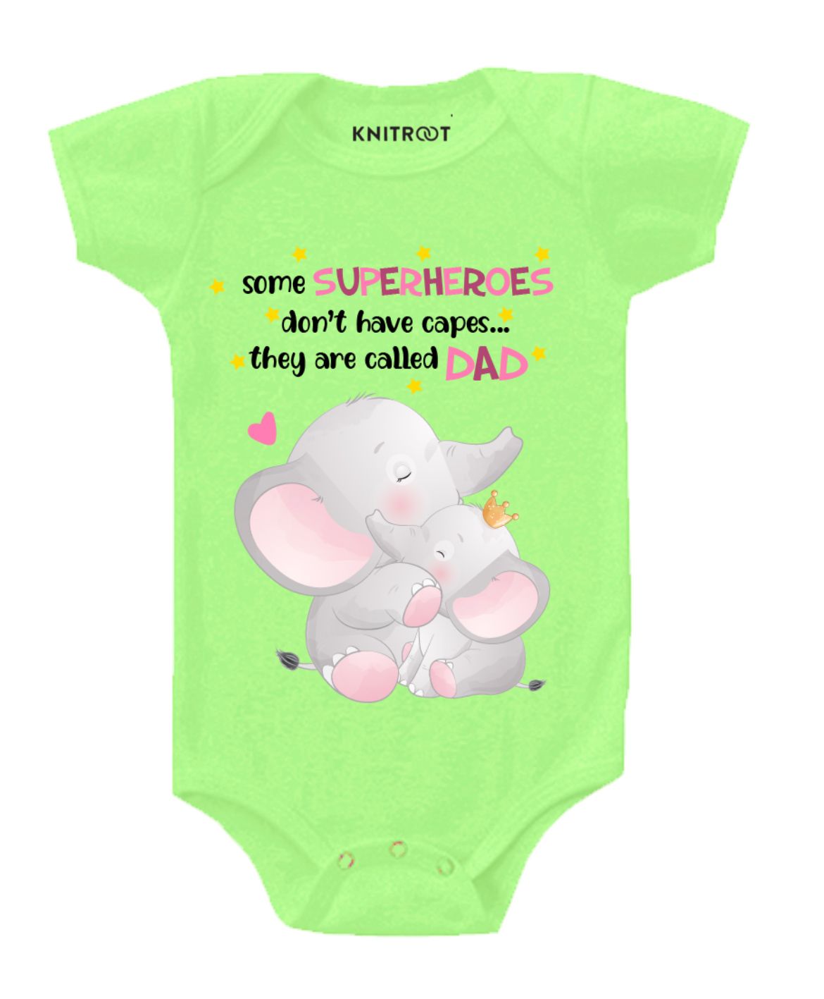KNITROOT Short Sleeves Superheroes Print Onesie - Green-image-47