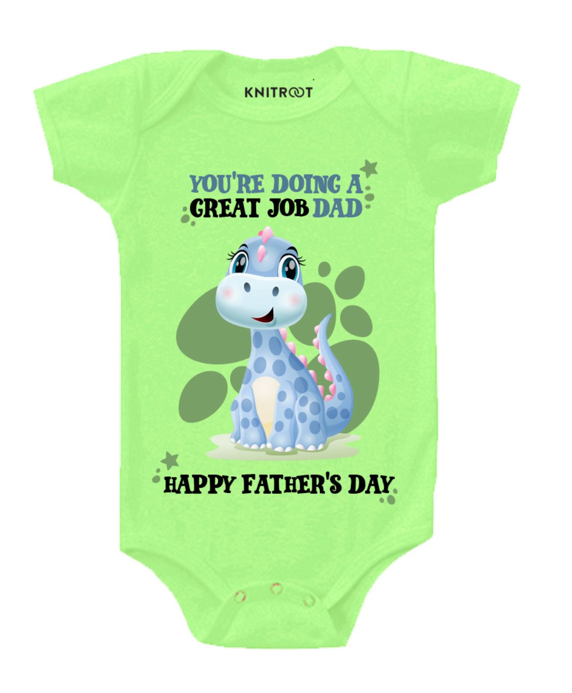 KNITROOT Short Sleeves Great Job Dad Print Onesie - Green-image-13