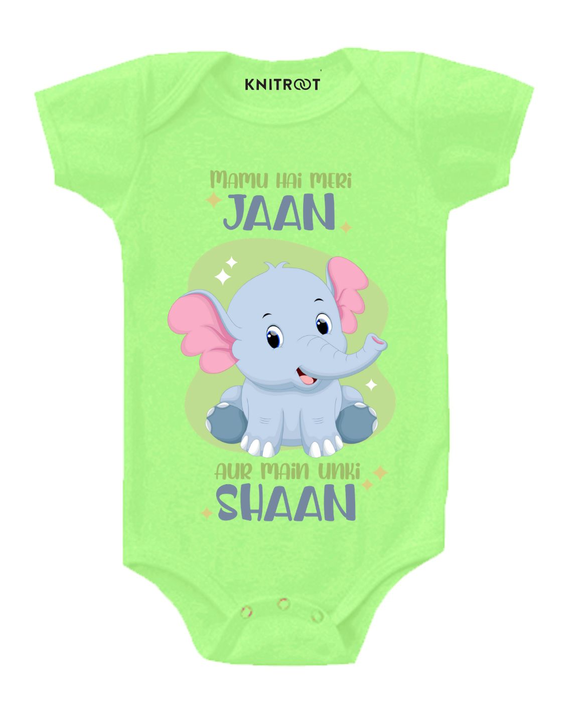 KNITROOT Short Sleeves Jaan Shaan Print Onesie - Green-image-12