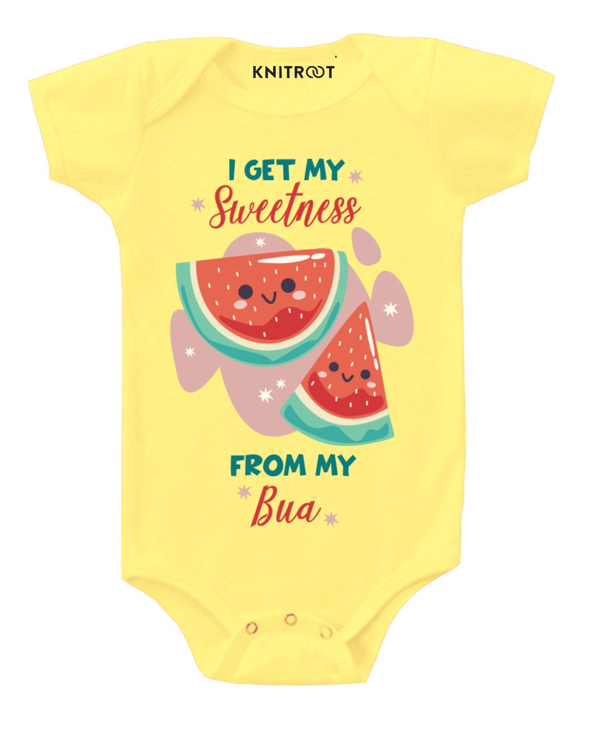 KNITROOT Short Sleeves Sweetness From Bua Print Short Sleeves Onesie - Yellow-image-11