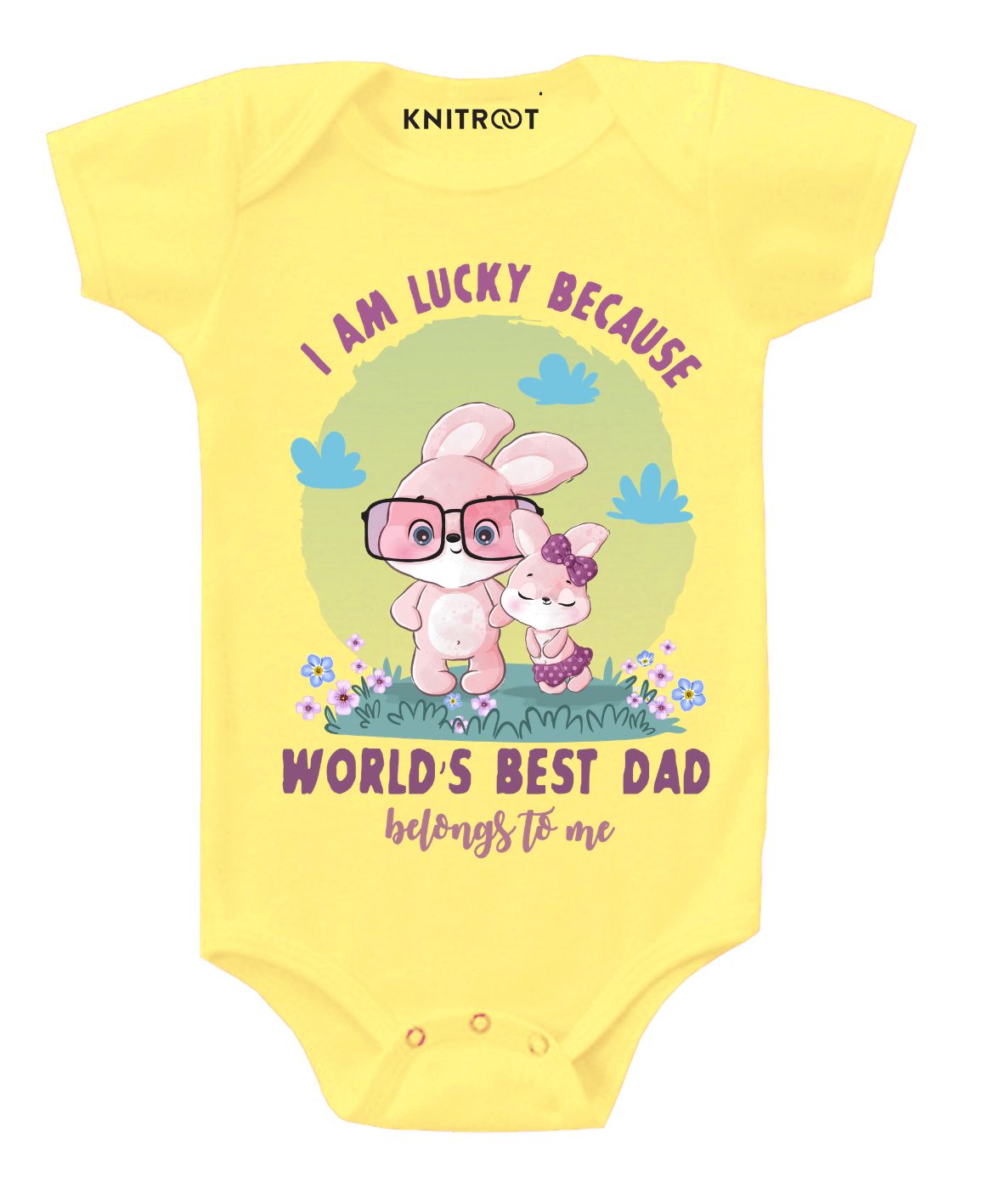 KNITROOT I Am Lucky Print Short Sleeves Onesie - Yellow-picture-12