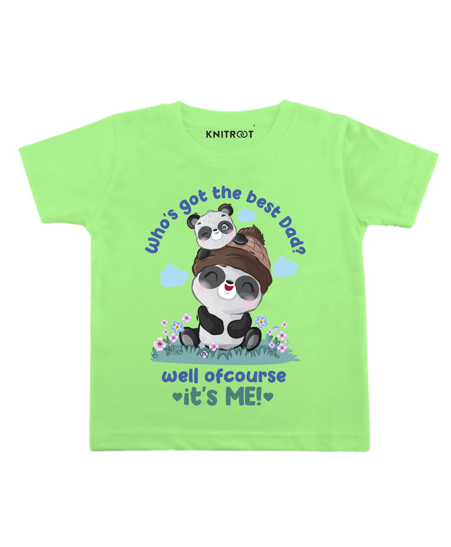KNITROOT Half Sleeves Best Dad Print Tee - Green-image-18