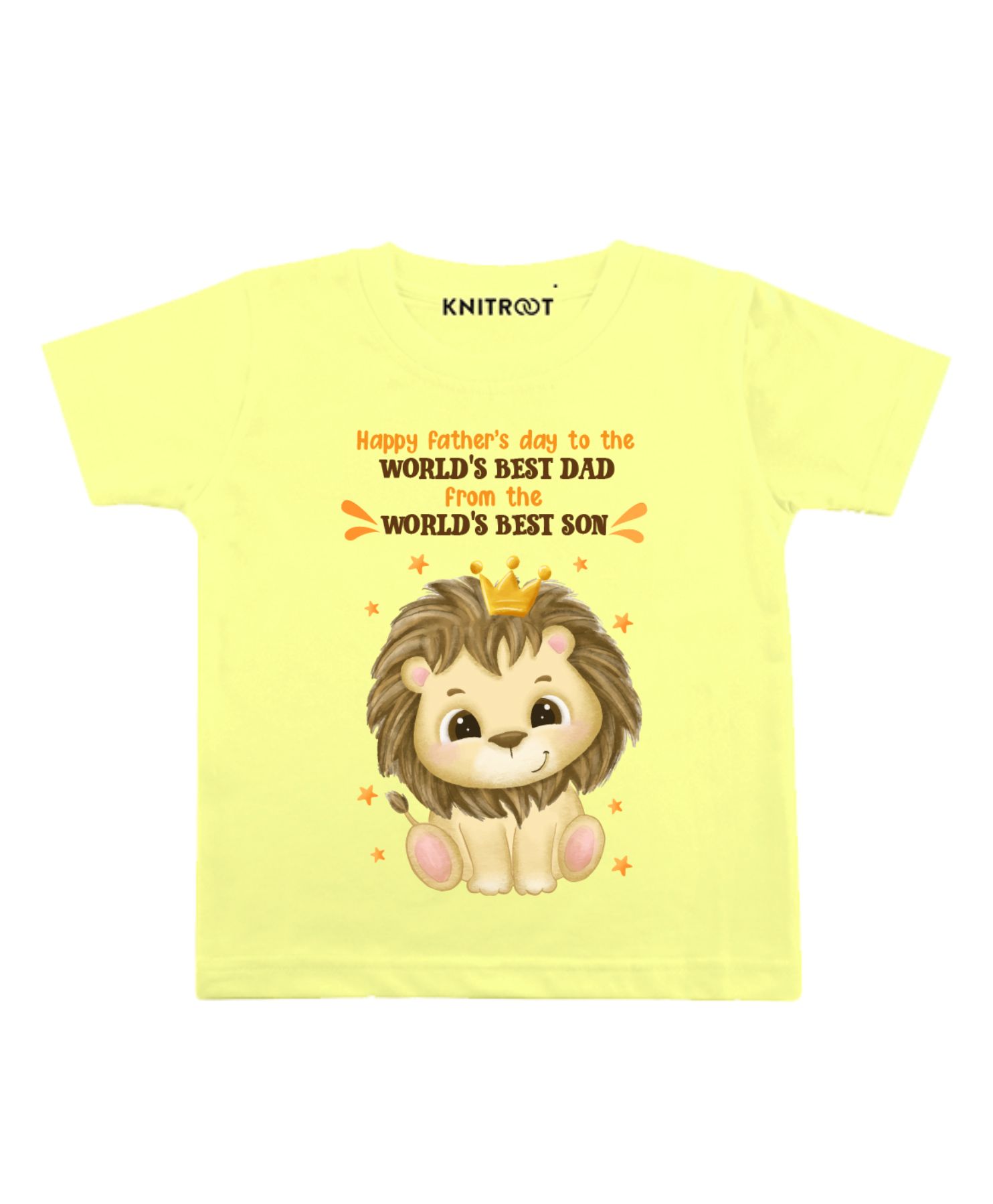 KNITROOT Half Sleeves World's Best Son Print Tee - Yellow-image-9