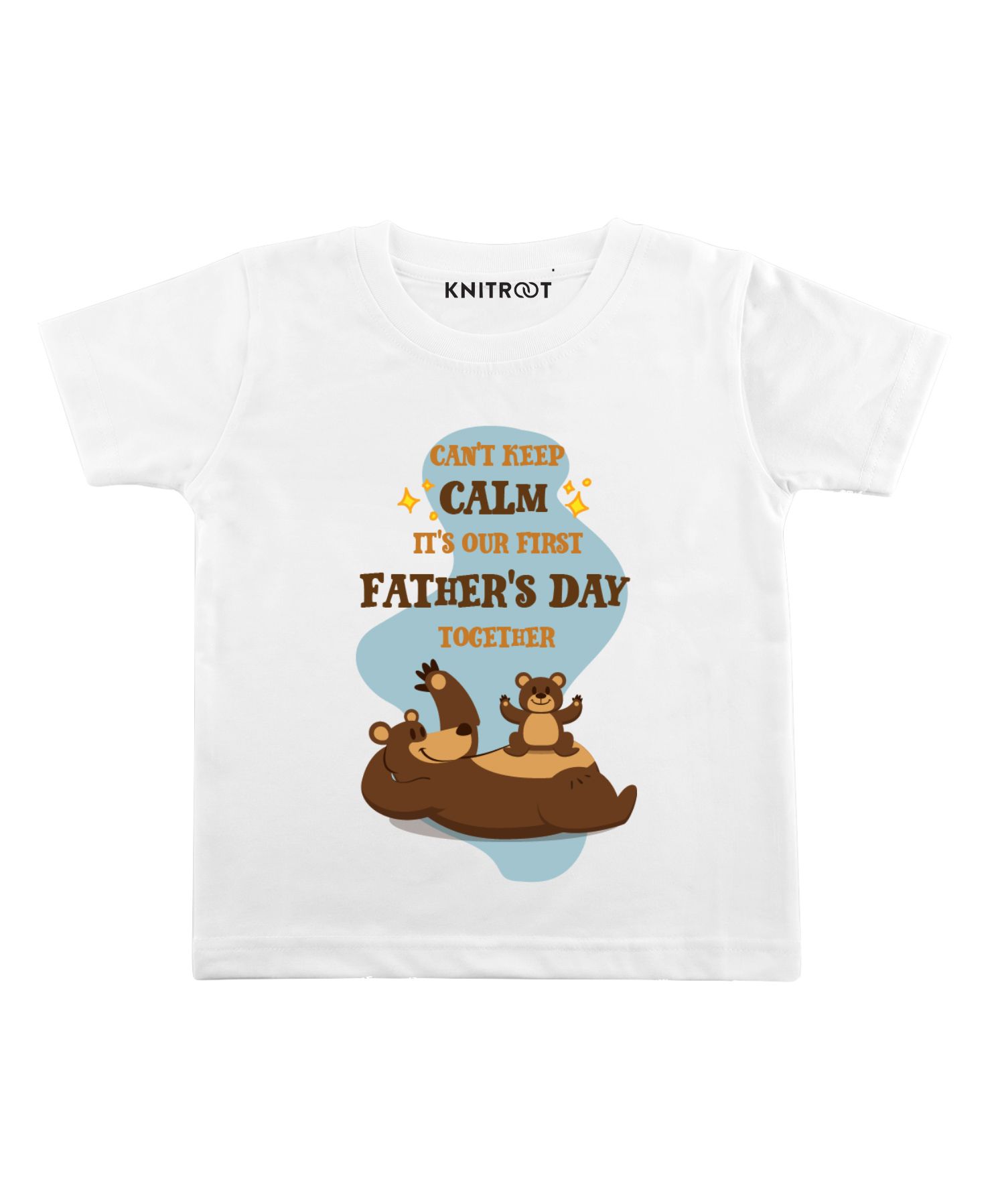 KNITROOT Fathers Day Together Print Half SleevesOnesie - White-image-48