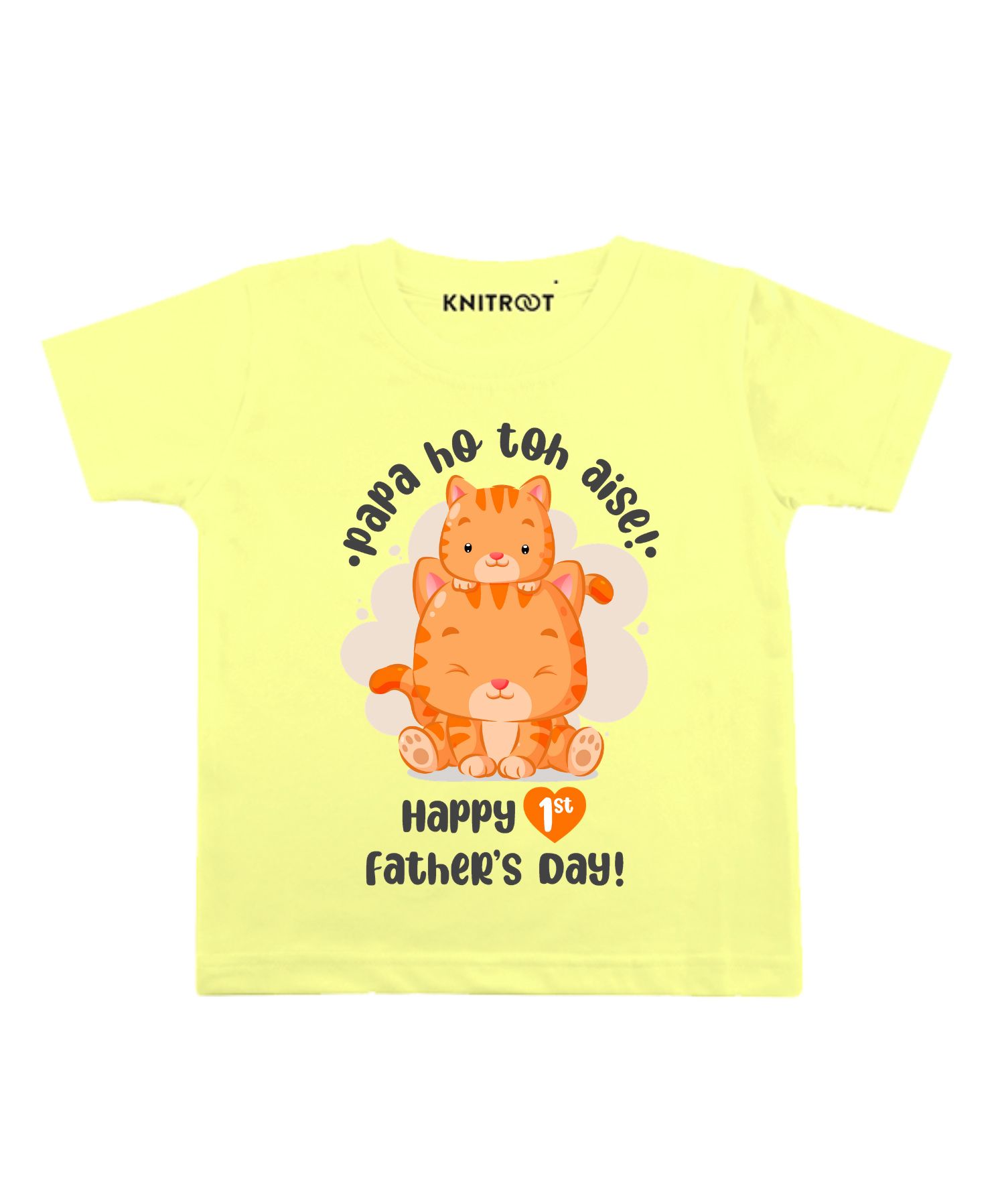 KNITROOT Ho To Aise Print Half Sleeves Tee - Yellow-picture-27