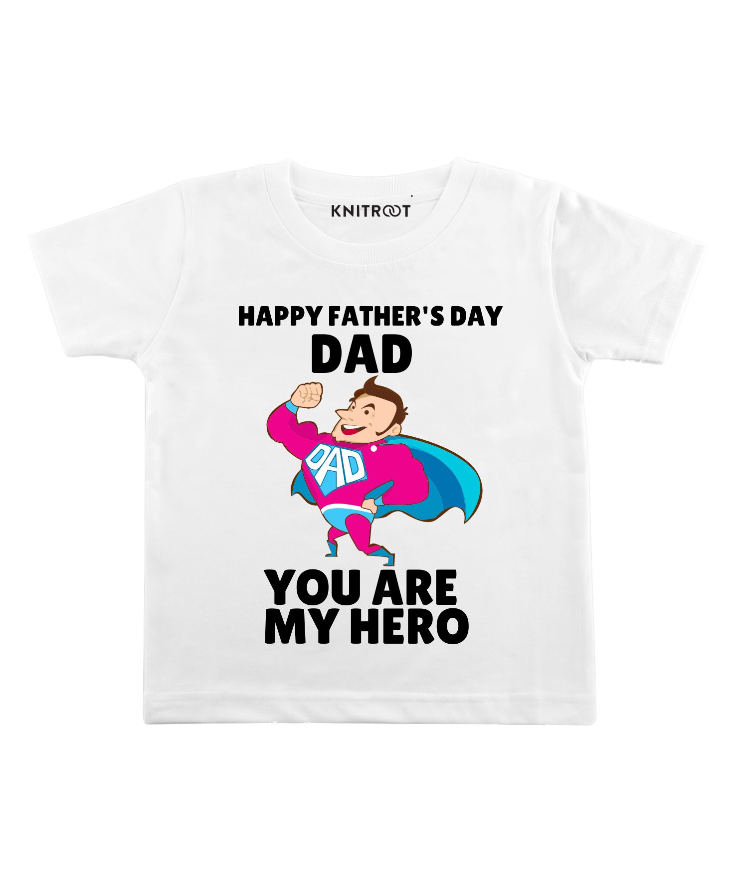 KNITROOT Half Sleeves You Are My Hero Print Tee - White-picture-10