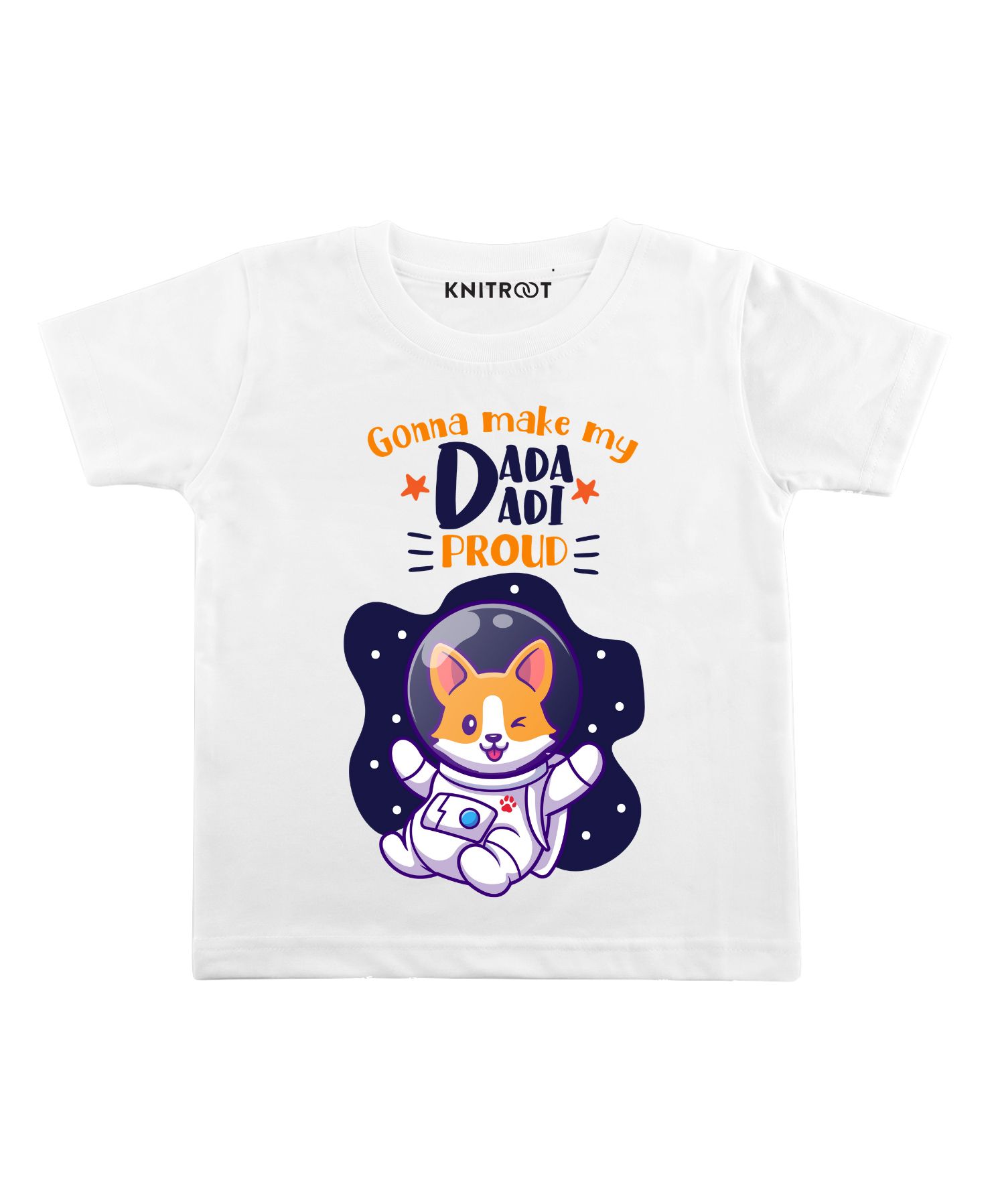 KNITROOT Half Sleeves Dada Dadi Proud Print Tee - White-picture-10