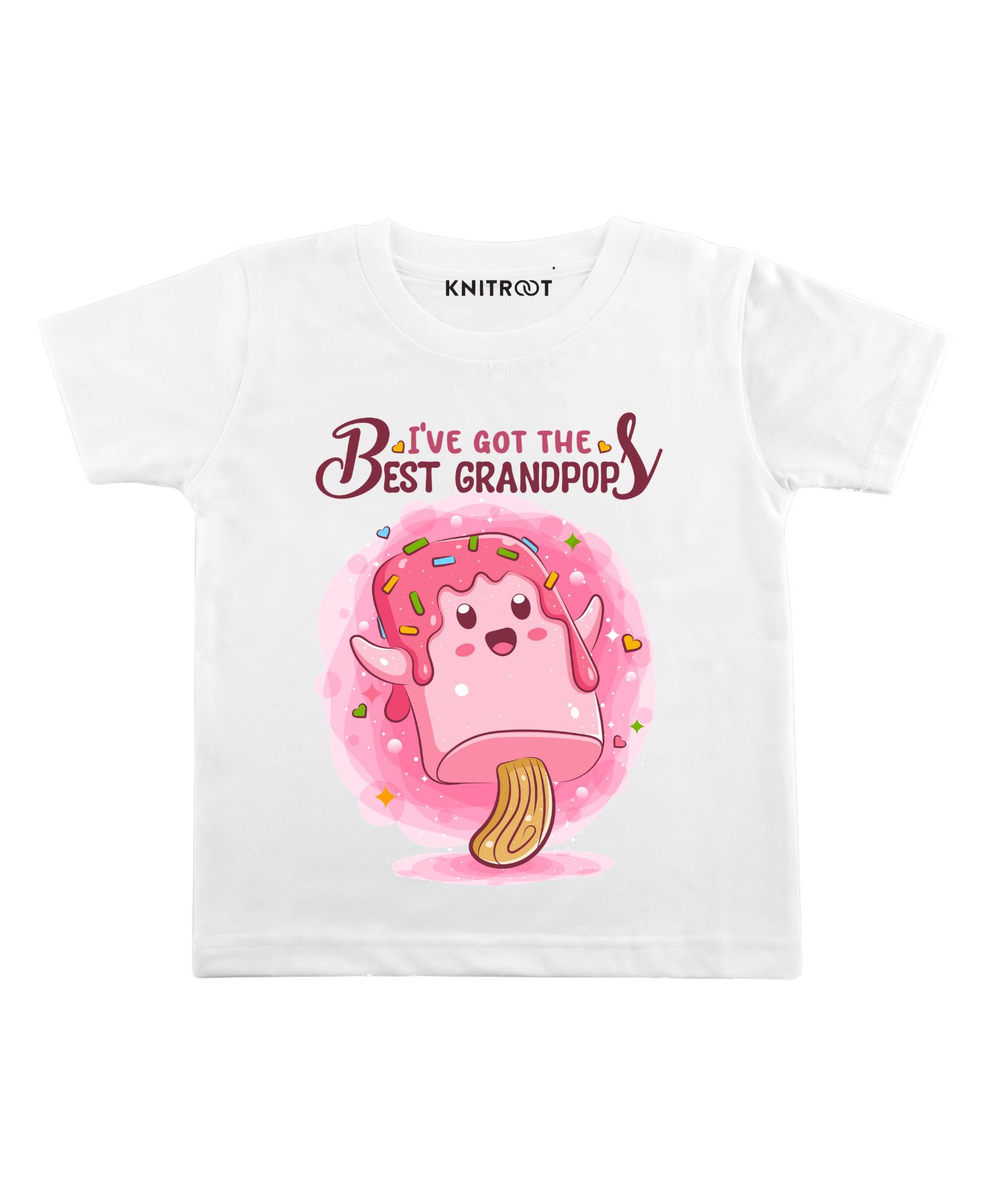 KNITROOT Half Sleeves Best Grandpop Print Tee - White-image-5