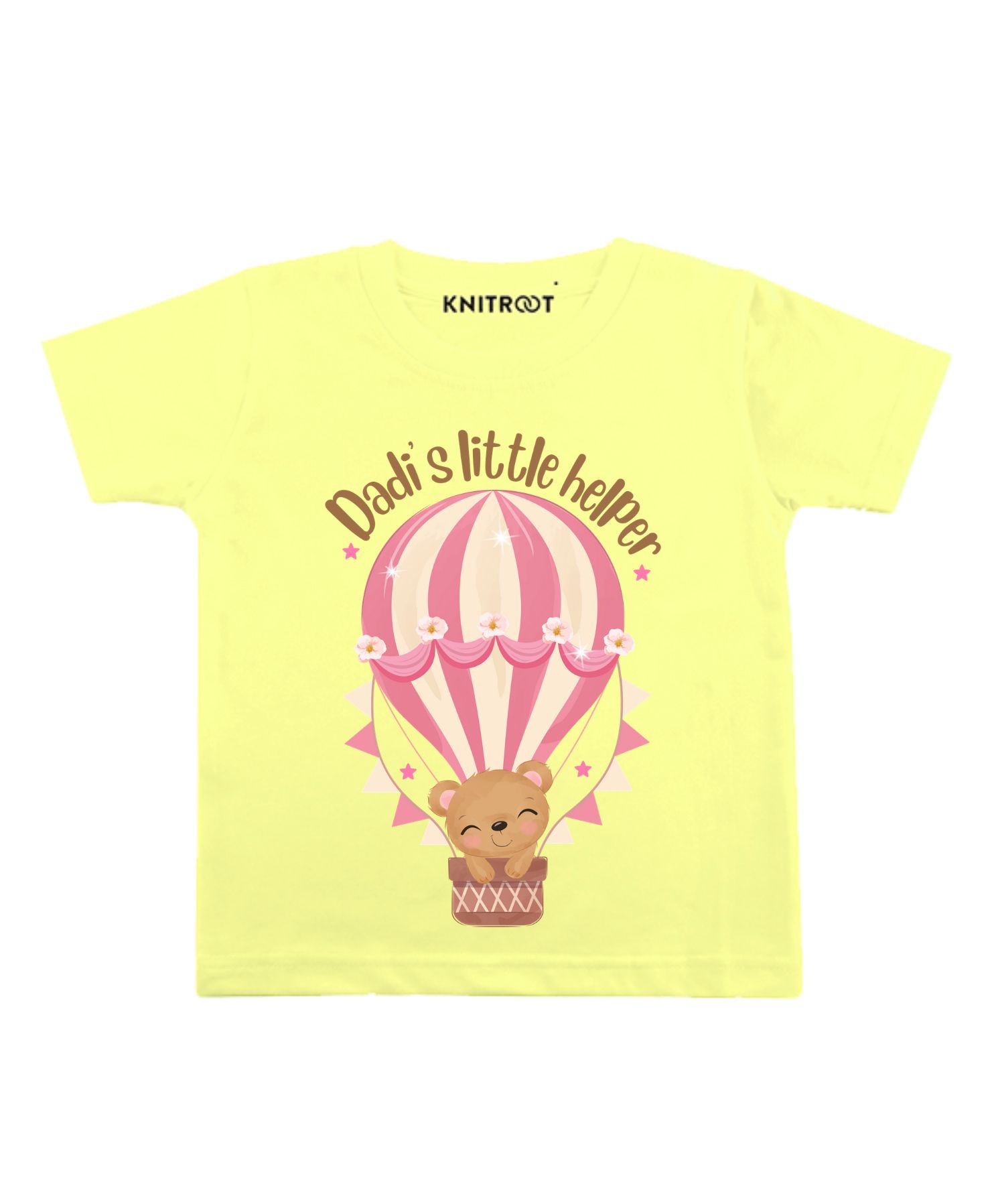 KNITROOT Half Sleeves Little Helper Print Tee - Yellow-image-21