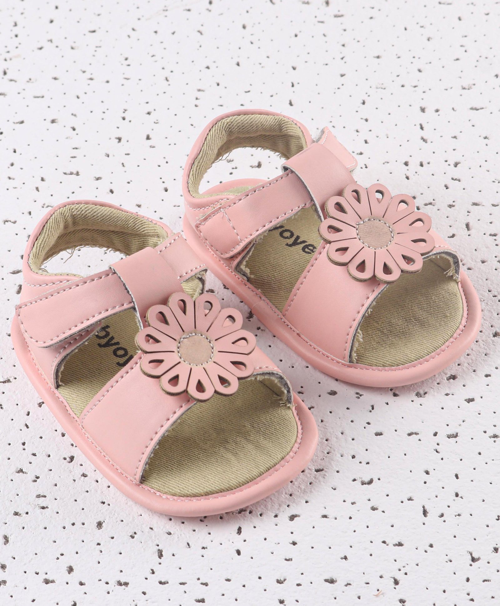 Babyoye Sandals Style Booties Floral Appliques - Pink-image-6