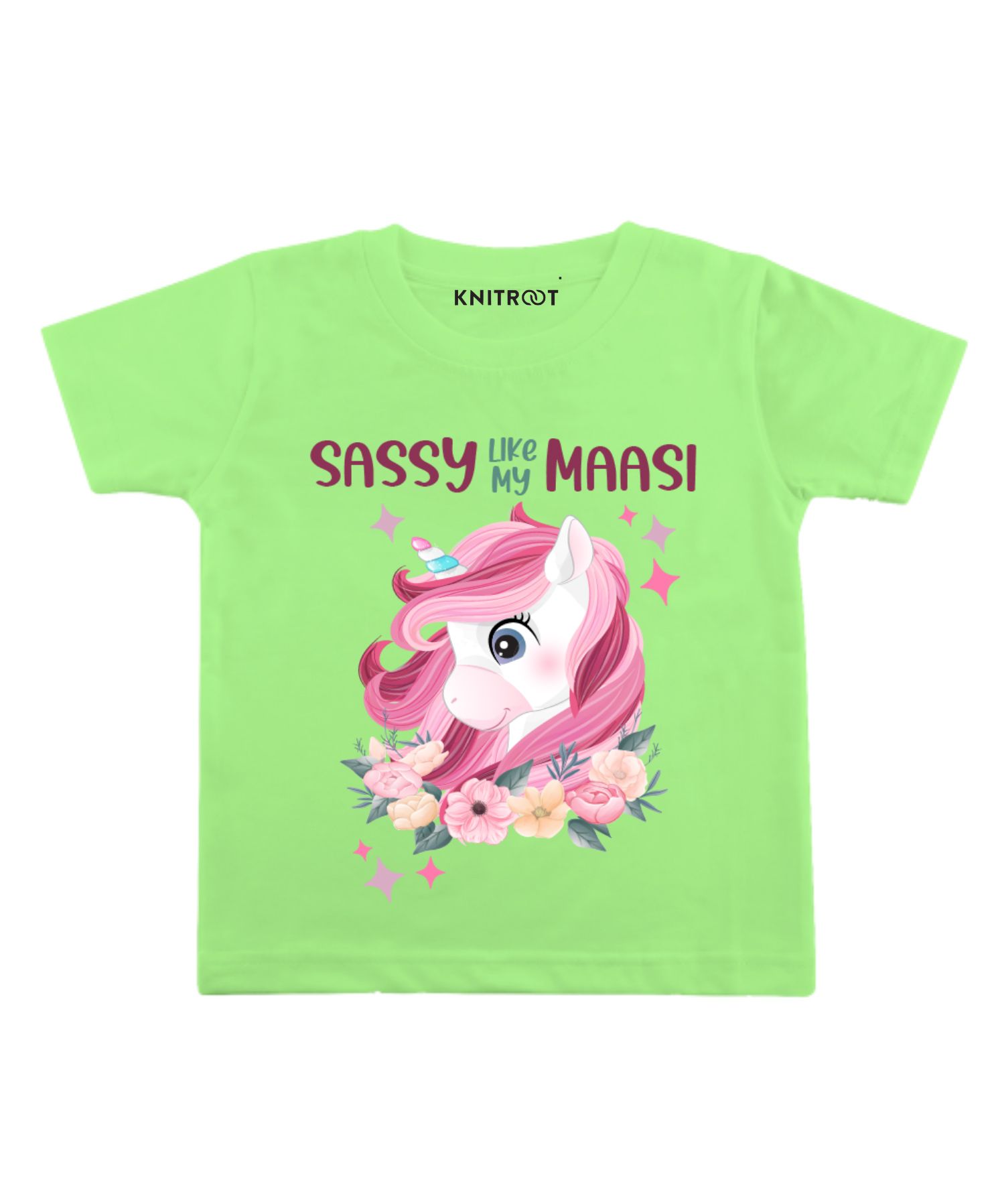 KNITROOT Sassy Masi Print Half Sleeves Tee - Green-image-48