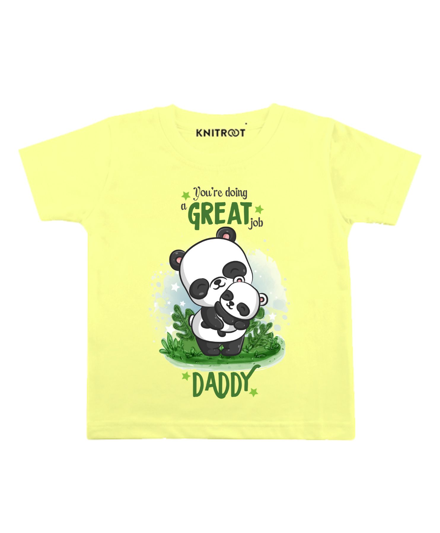 KNITROOT Great Daddy Print Half Sleeves Tee - Yellow-image-49