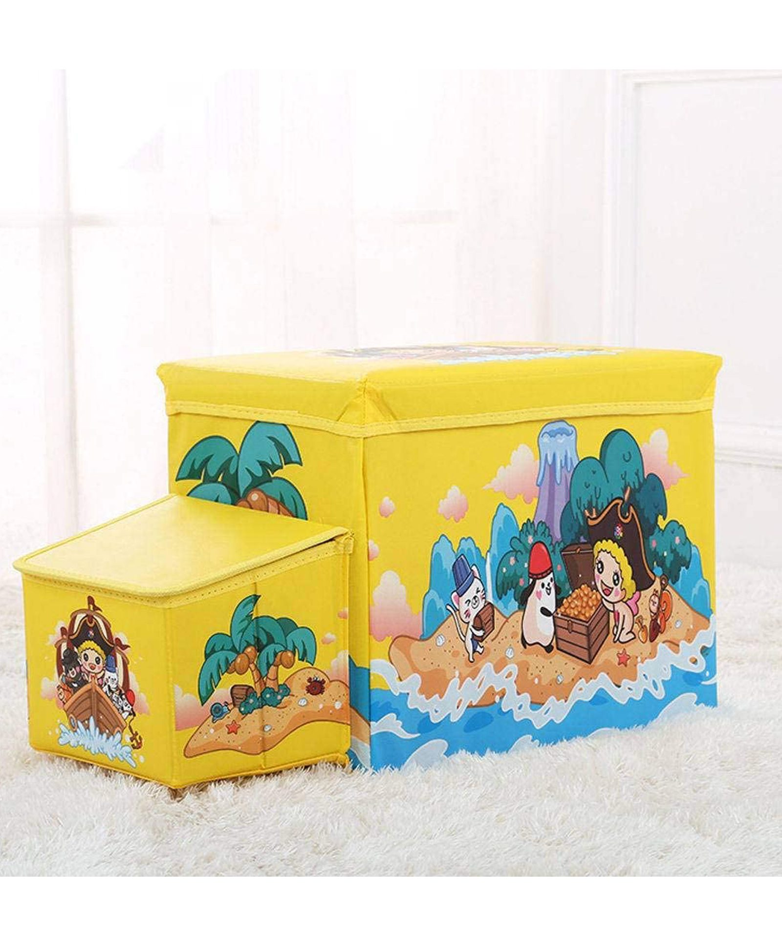 FunBlast Bus Shape Multi Functional Folding Storage Box - (Color May Vary)-picture-12