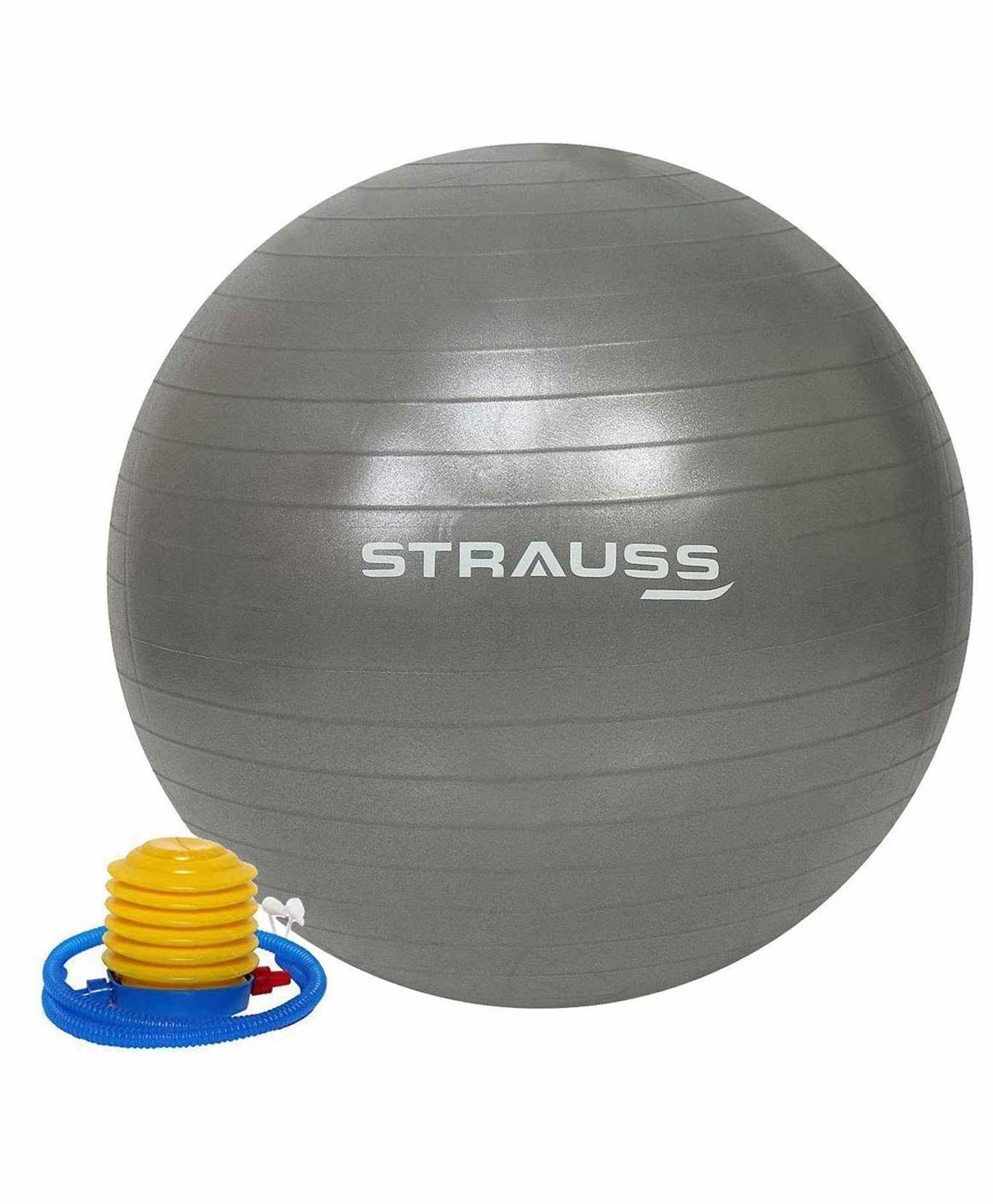 Strauss Anti Burst Gym Ball With Foot Pump - Grey-picture-15