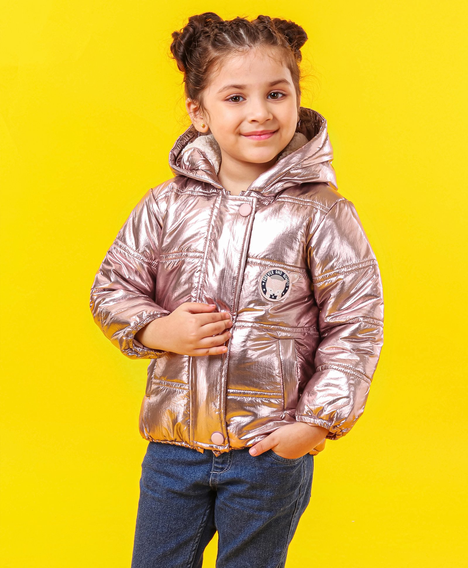 Babyhug Full Sleeves Hooded Padded Jacket - Pink-image-39