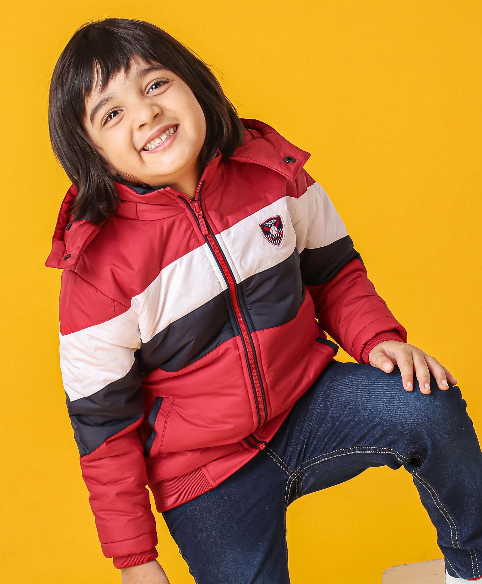 Babyhug Full Sleeve Hoodie Colour Block - Red-image-29