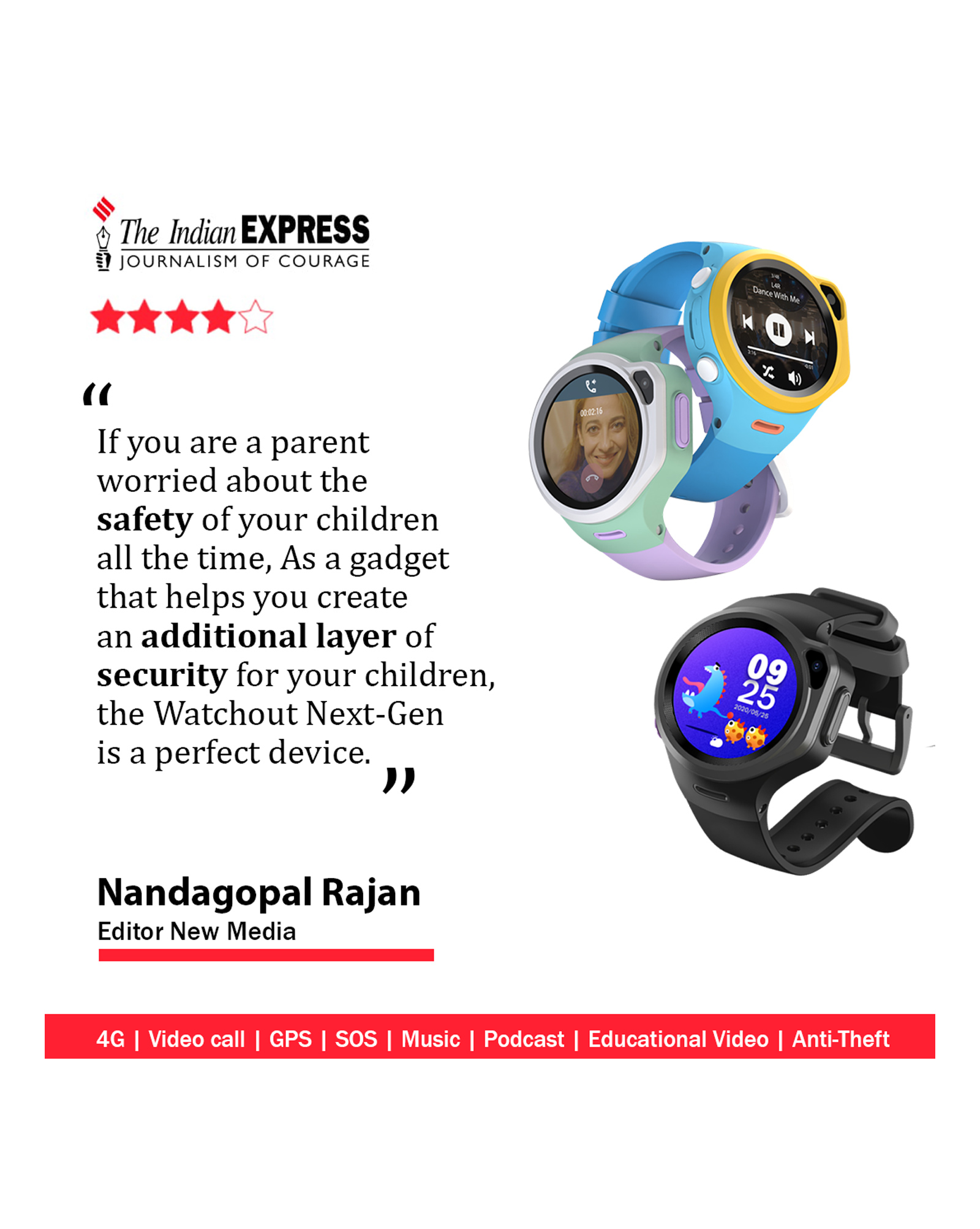 WatchOut Wearables Next-Gen Smartwatch 