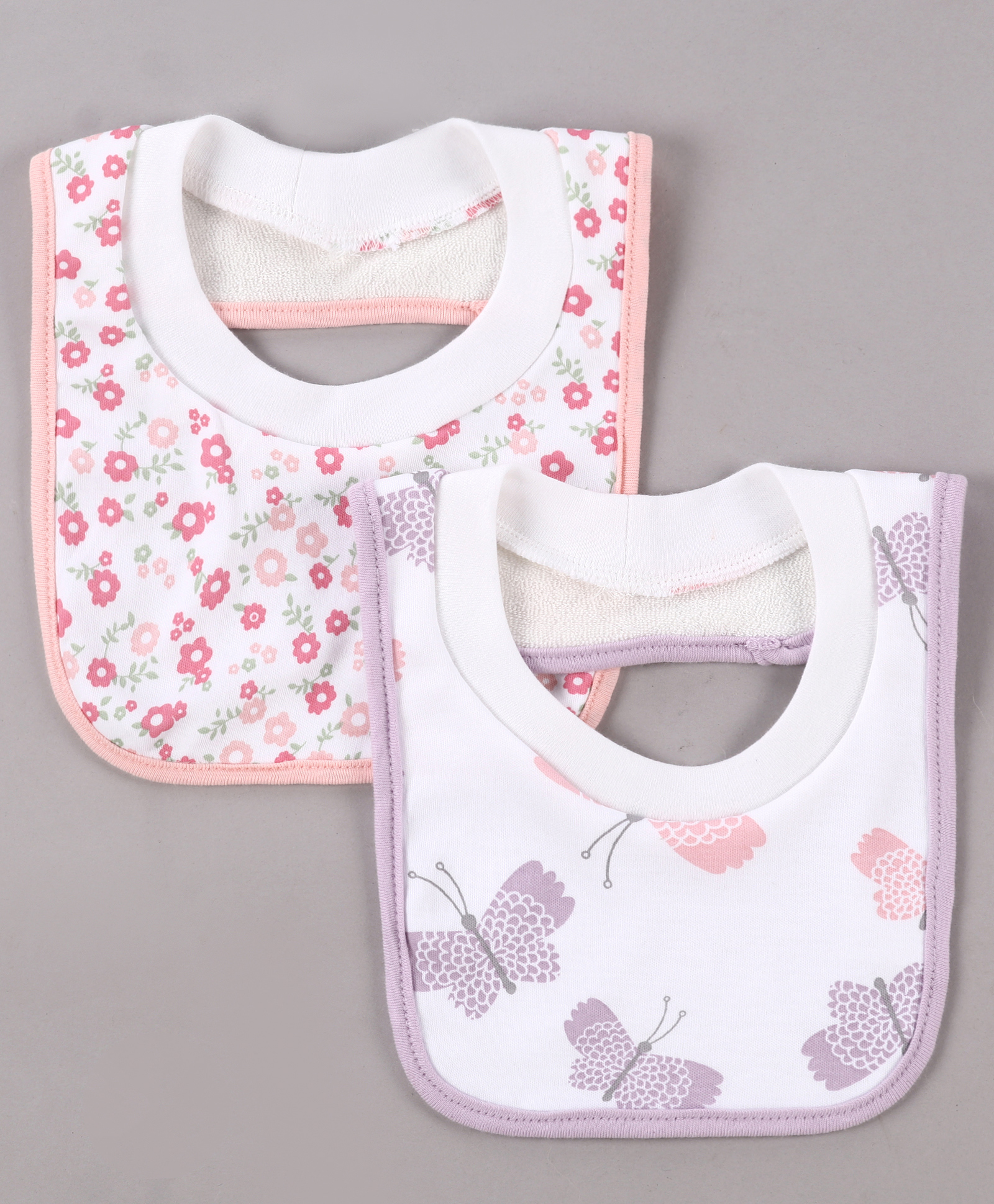 Babyhug Cotton Pullover Bibs Dino Print Set of 2 - Pink White-image-22