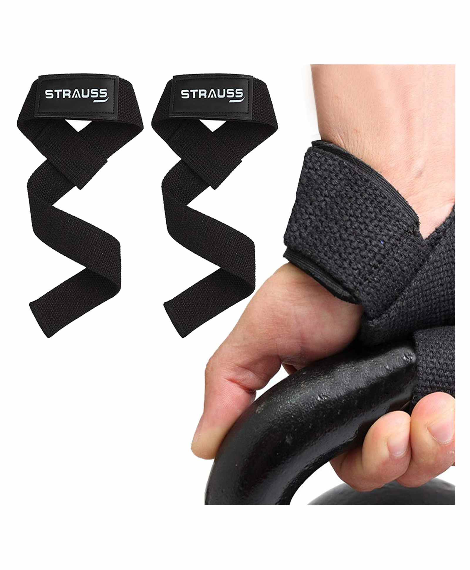 Strauss PT Cotton Wrist Support Pack of 2 - Black-picture-45