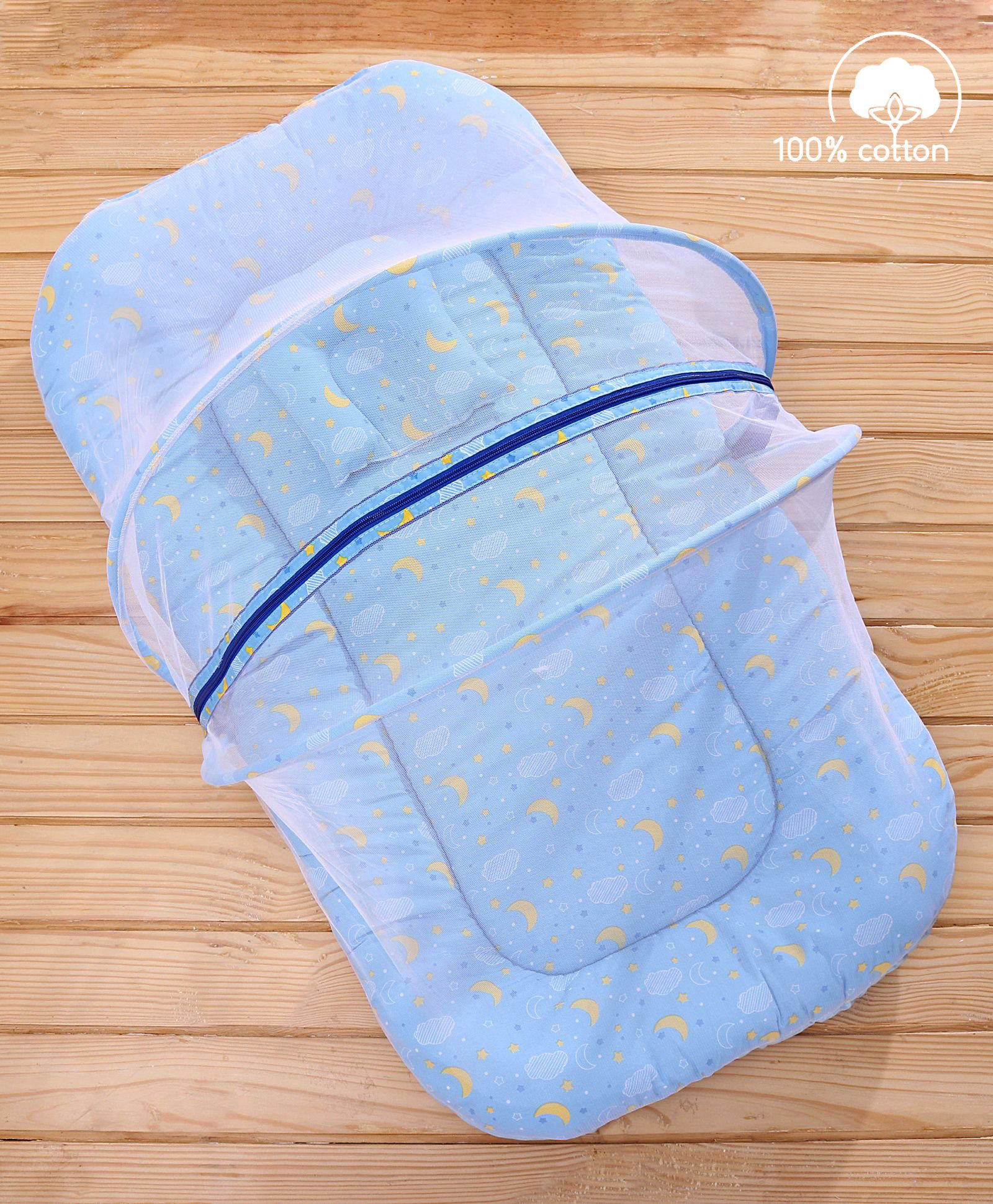 Babyhug Mosquito Mattress Set - Sky Blue-image-35