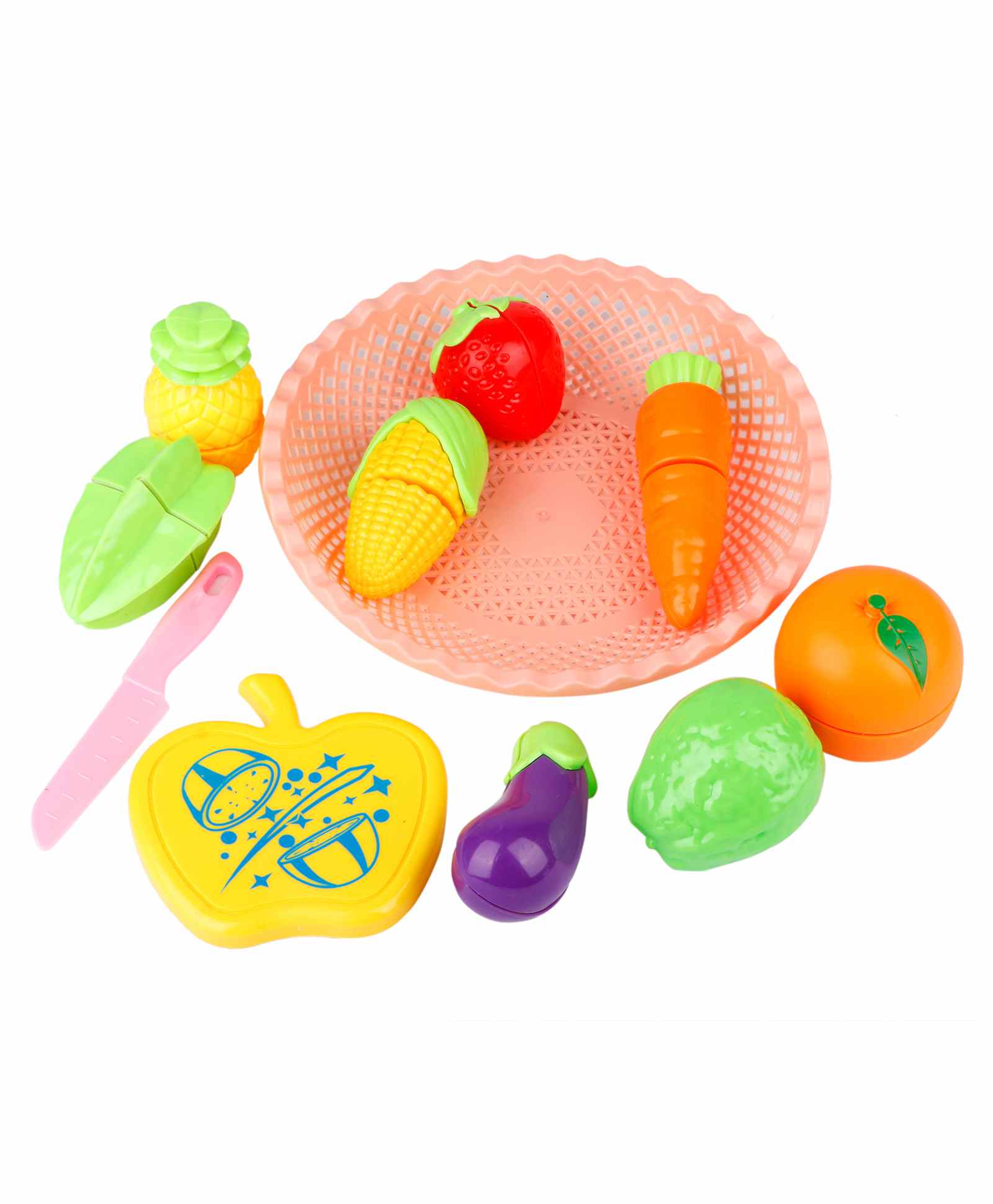 Fiddlerz Sliceable Vegetables & Fruits Play Toys Set of 11 - Multicolor-image-10