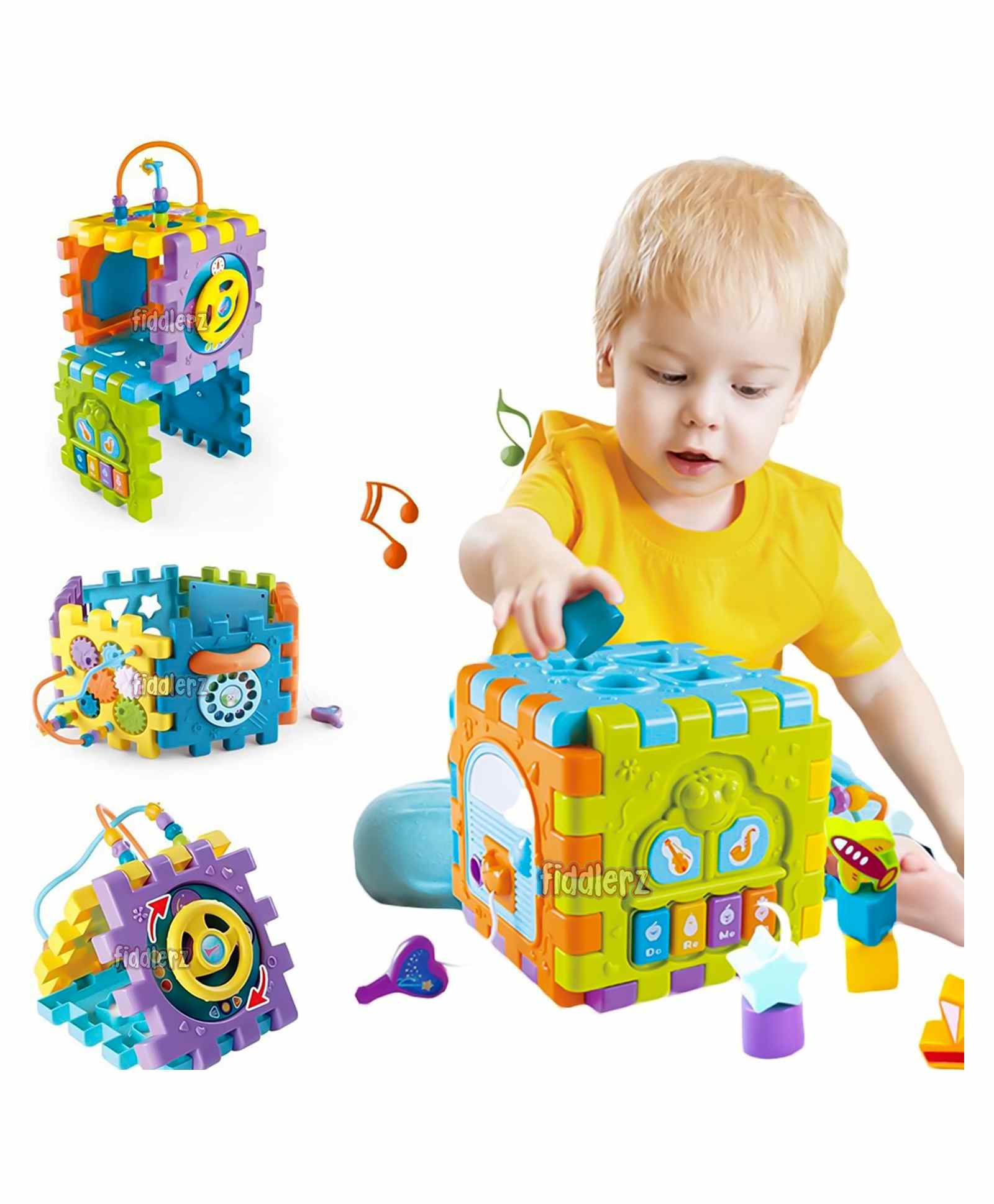 Fiddlerz 6 in 1 Activity Cube Toy - Multicolor-image-20