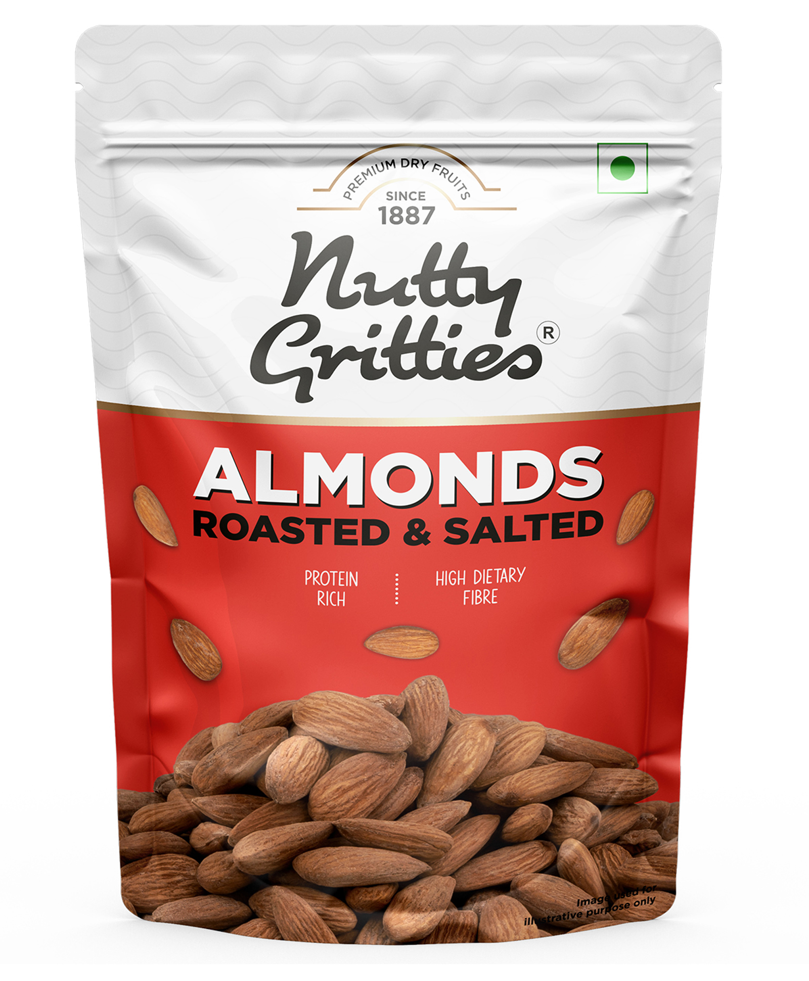 Nutty Gritties California Lightly Salted Dry Roasted Almonds - 200 gm-image-41