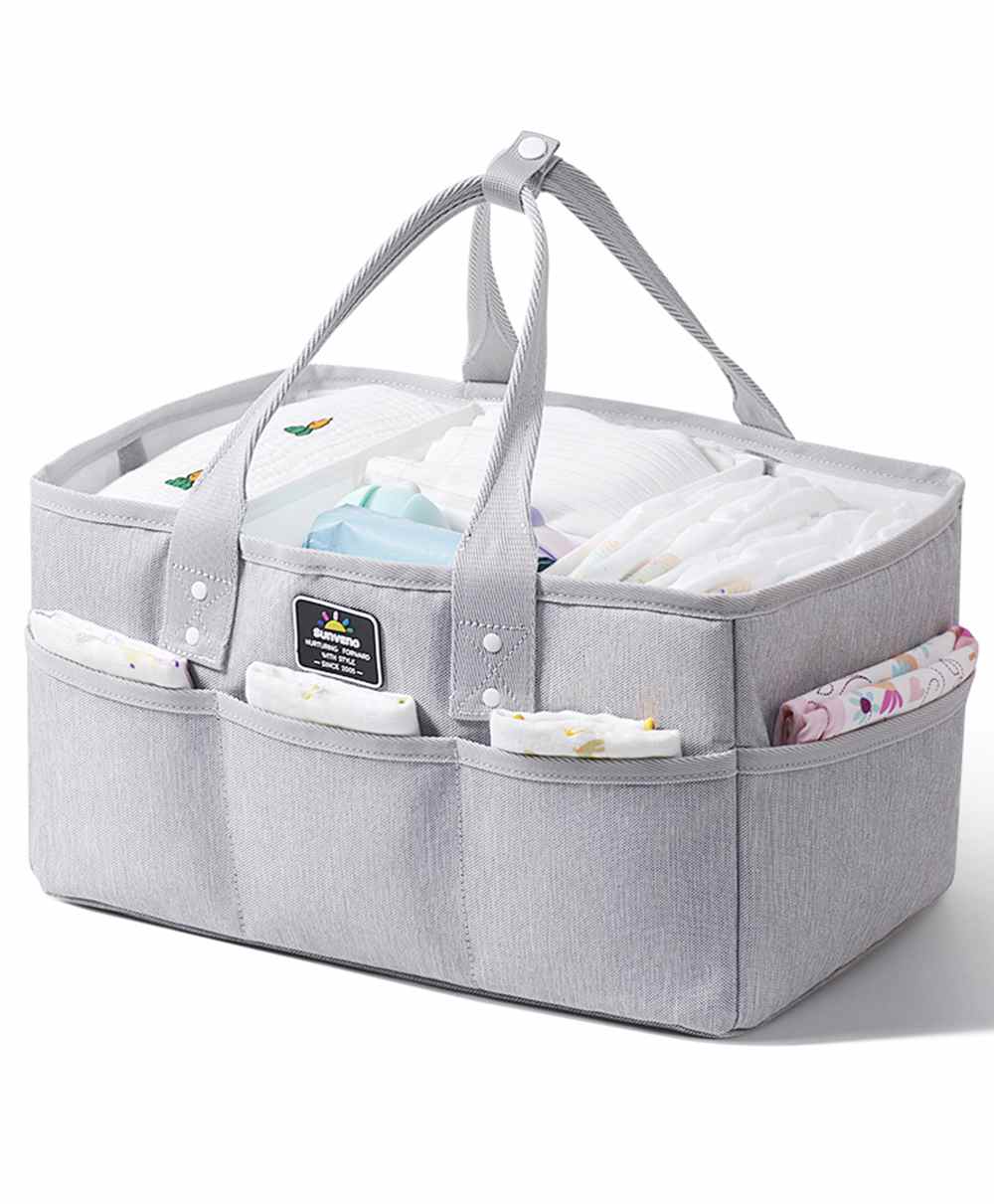 Convenient & Durable Diaper Storage Nursery Basket for Changing Table Organize & Carry Infant Diapers Baby Diaper Changing Organizer Caddy Toys Snacks Perfect Baby Shower Gift Clothes Store 