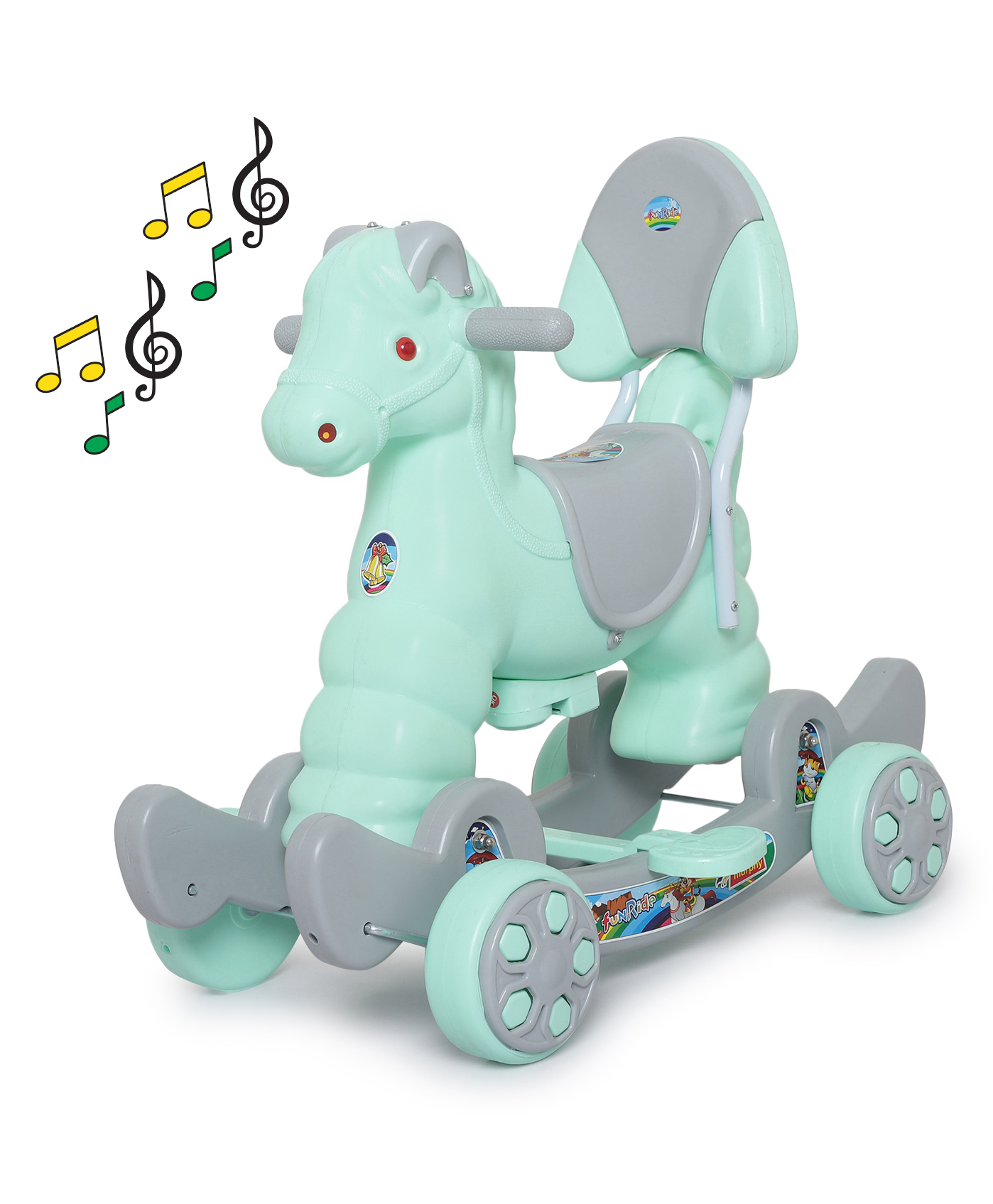 Funride Musical Rocking Horse Ride On - Green