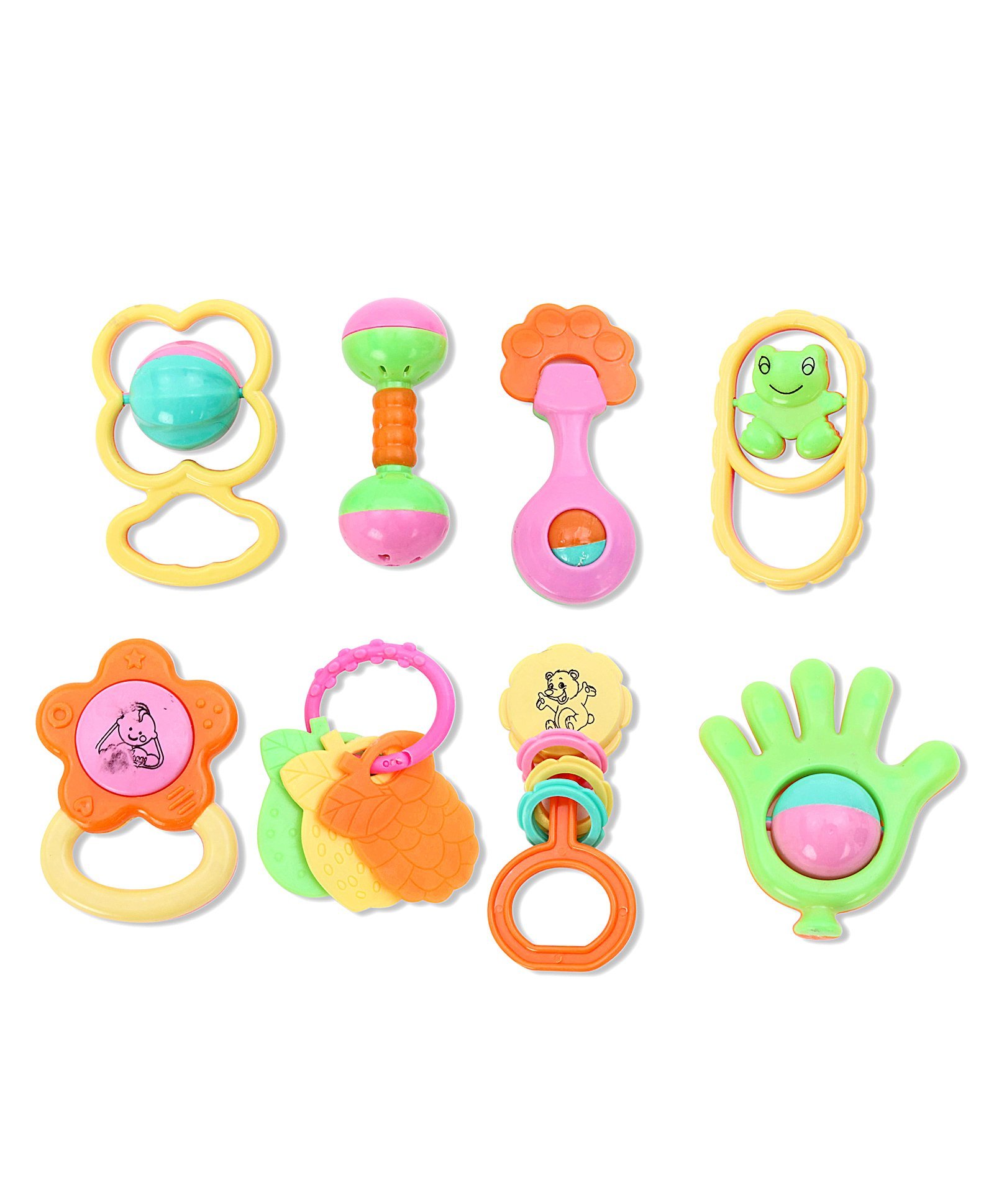 Toysons Rattle Set Box - 8 Pieces ( Design & Color may vary )-image-33