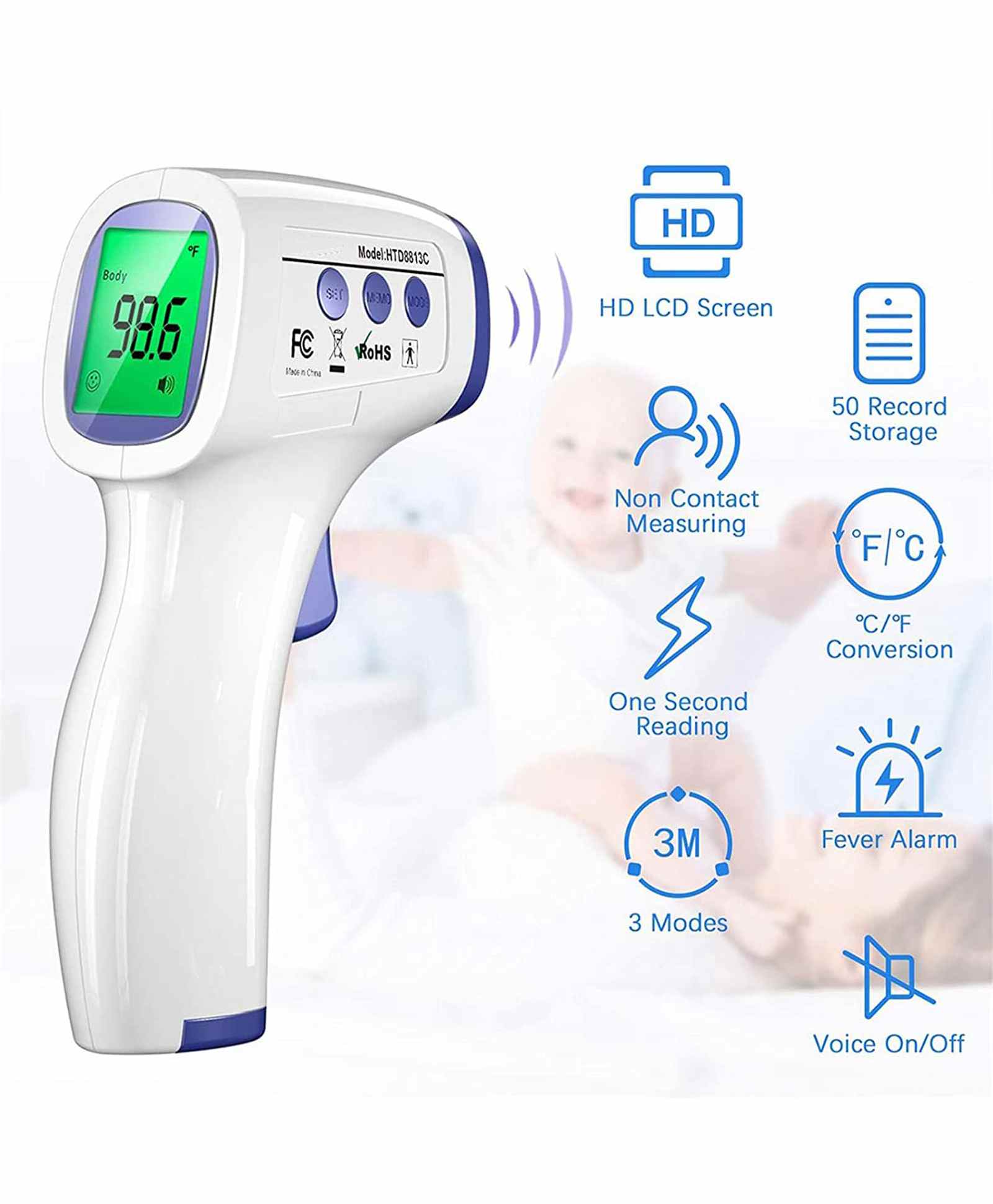 MCP Non-Contact Infrared Digital Temperature Gun - White-image-21