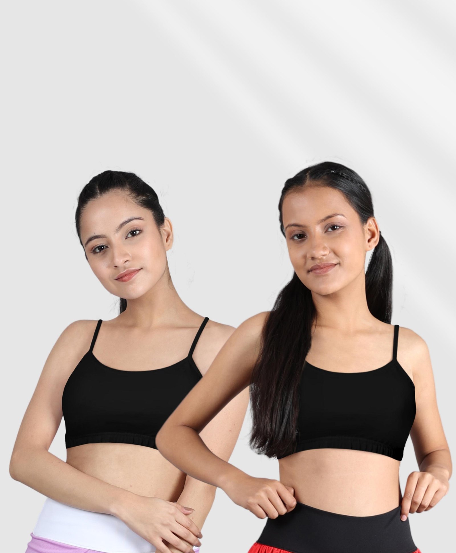 D'chica Pack of 2  Beginners Bra Non Padded Non Wired - Black-picture-0