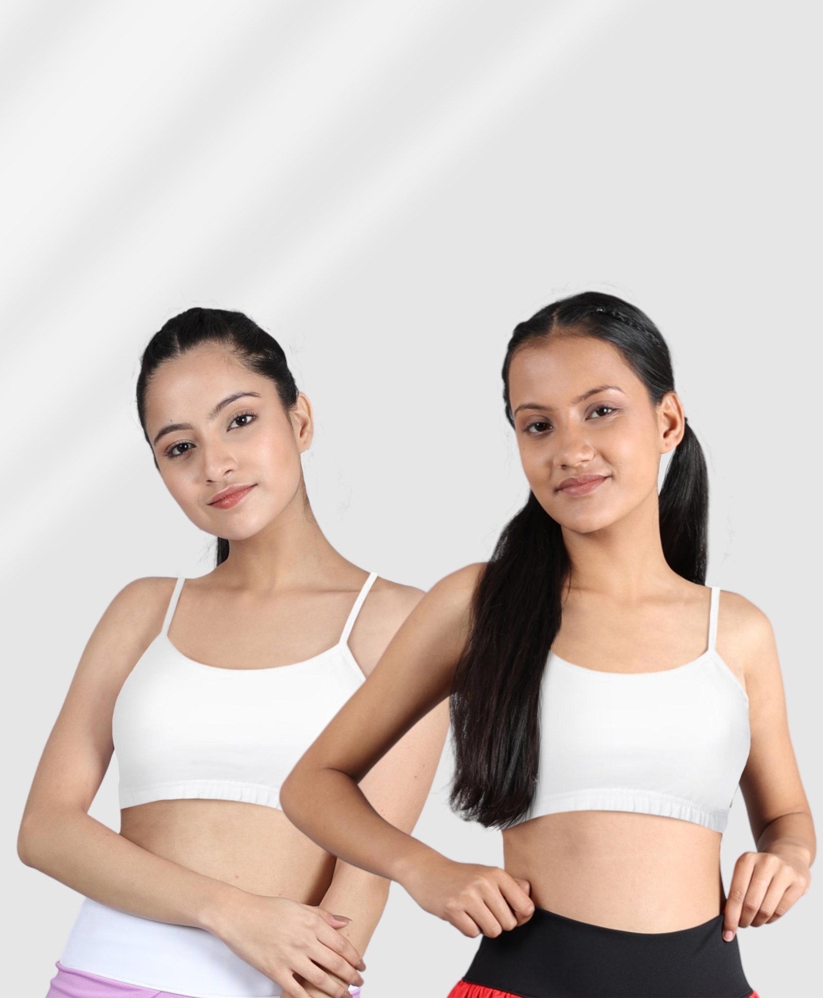 D'chica Pack of 2  Beginners Non Padded Non Wired Solid Bra  - White-picture-14