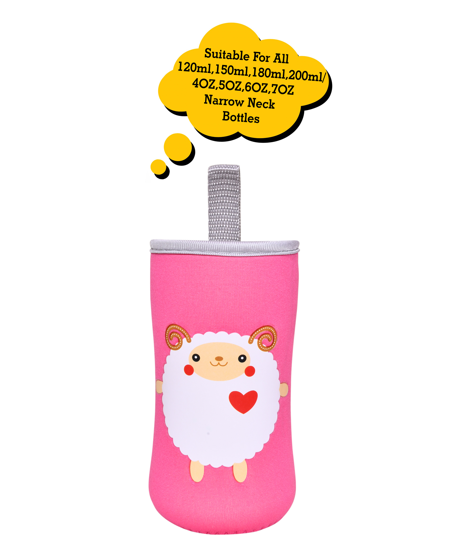 The Little Lookers Plush Bottle Cover Pink - Fits 120 ml, 150 ml, & 240 ml Bottle-picture-22