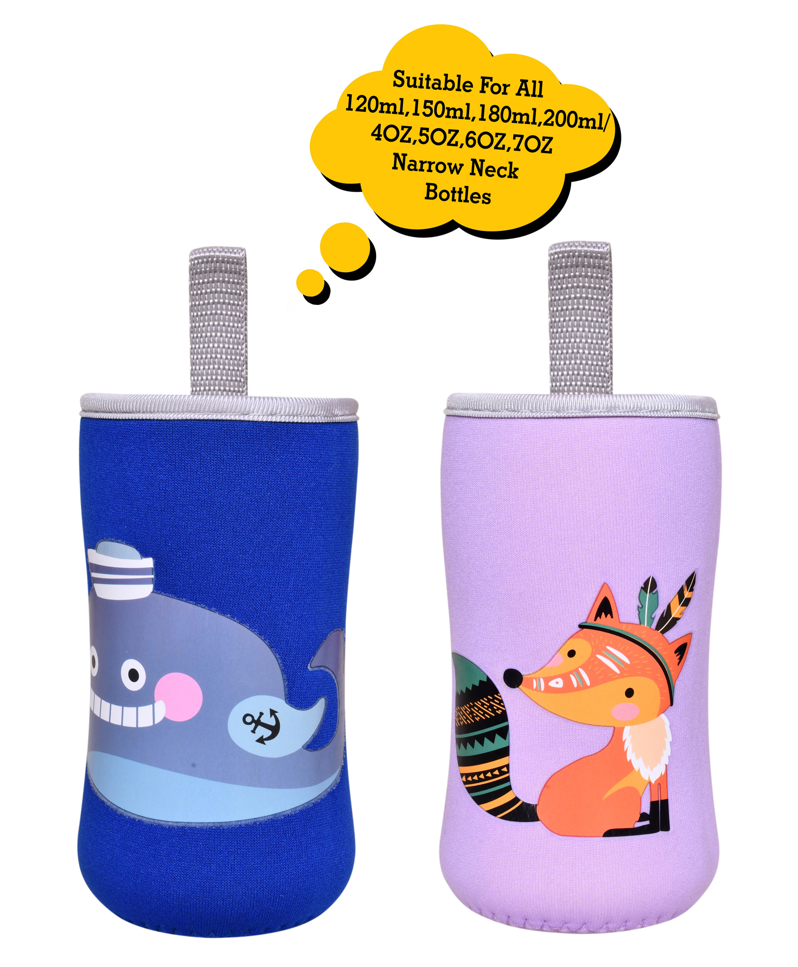 The Little Lookers Plush Bottle Cover Pack of 2 Purple Blue - Fits 120 ml, 150 ml, & 240 ml Bottle-picture-15