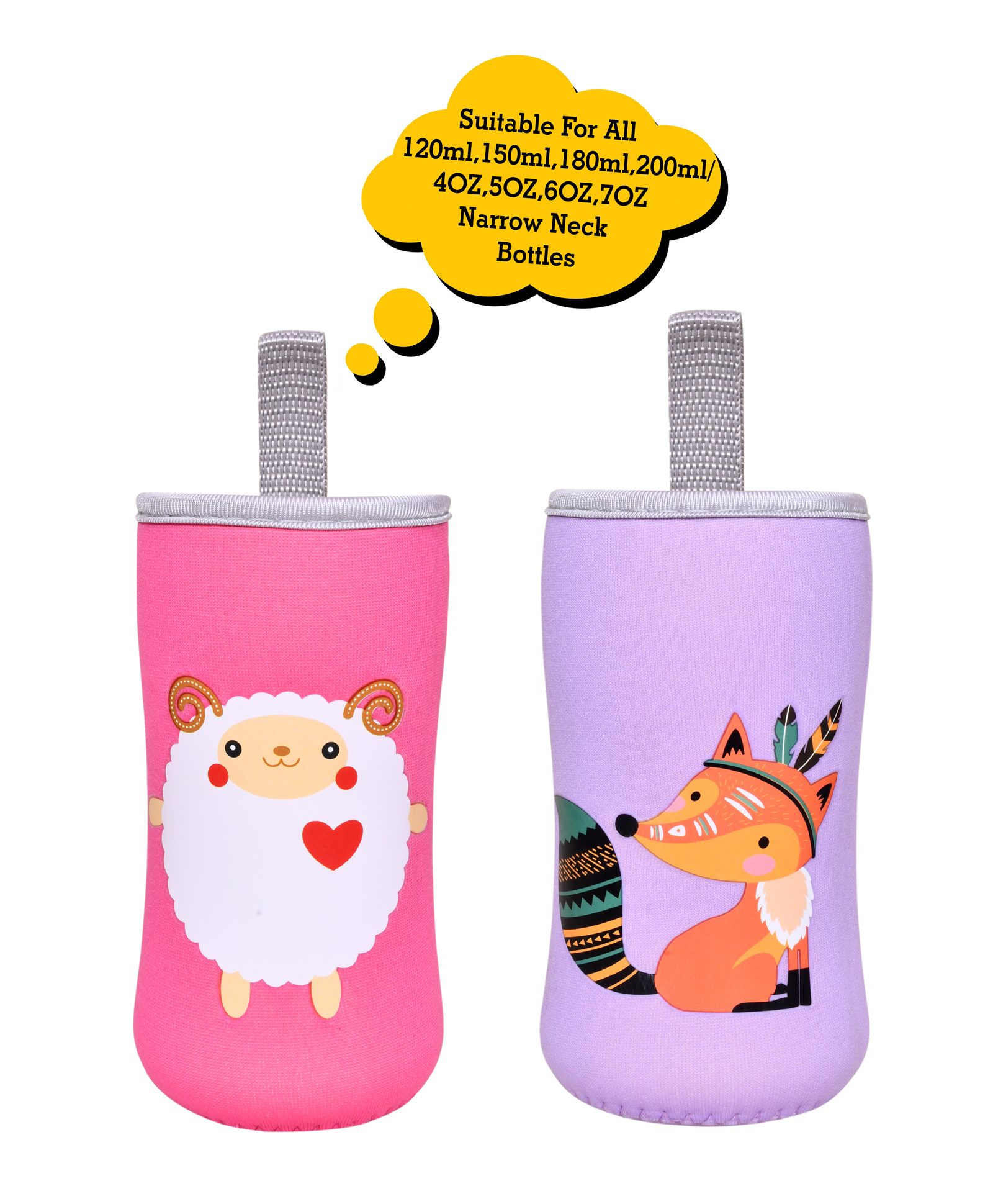 The Little Lookers Plush Bottle Cover Pack of 2 Pink Red - Fits 120 ml, 150 ml, 180 ml & 200 ml bottle-picture-14