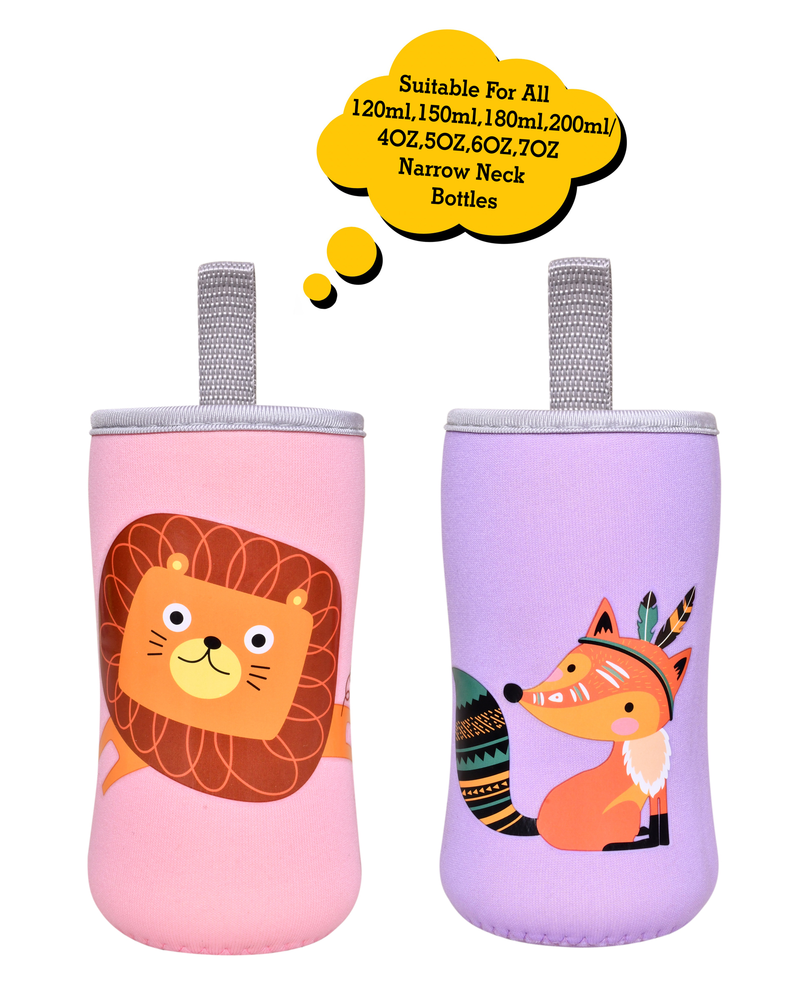 The Little Lookers Plush Bottle Cover Pack of 2 Pink Purple - Fits 120 ml, 150 ml, & 240 ml Bottle-picture-13