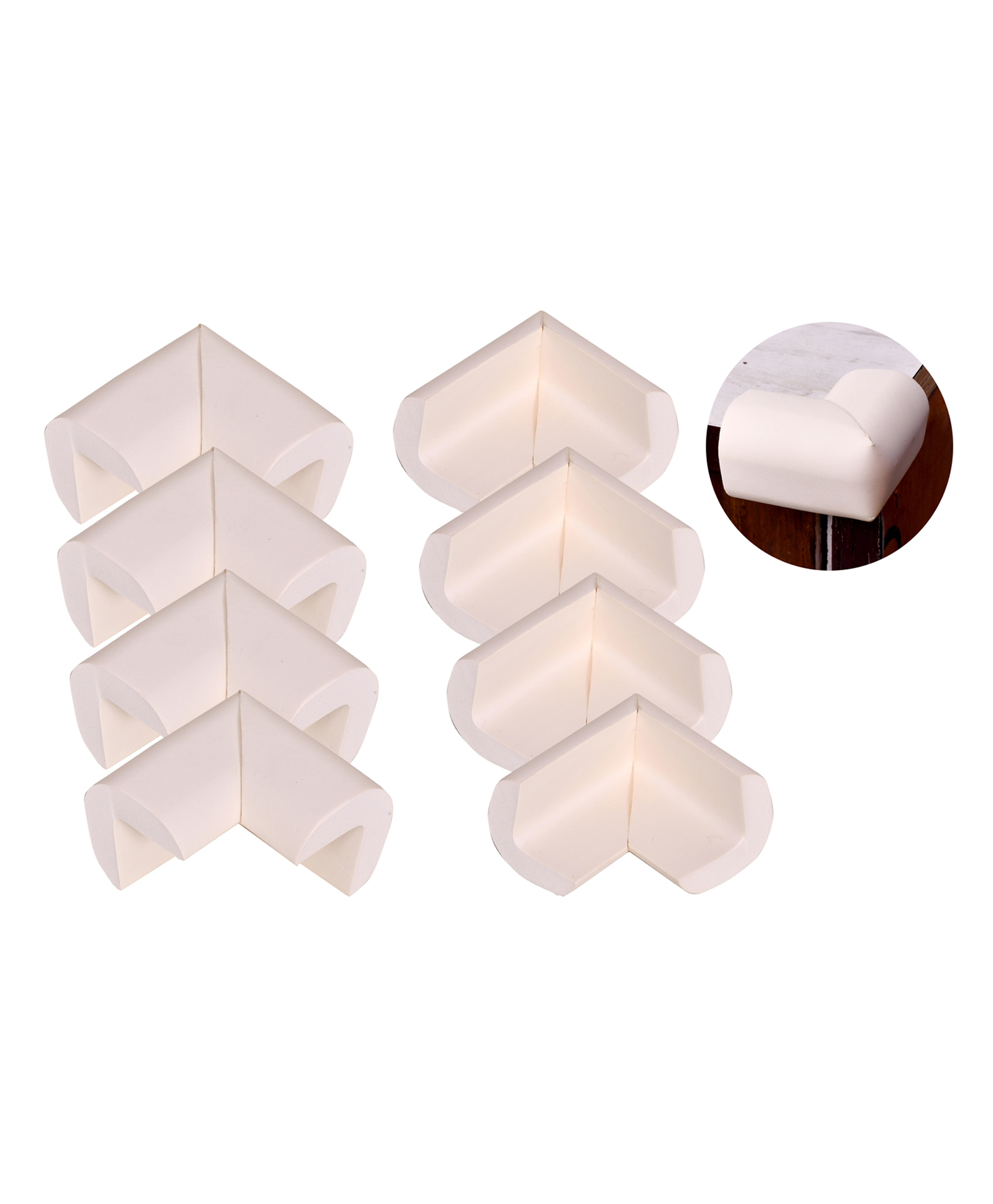 The Little lookers Baby Proofing L Shaped Corner Guards White - Pack of 8-image-47