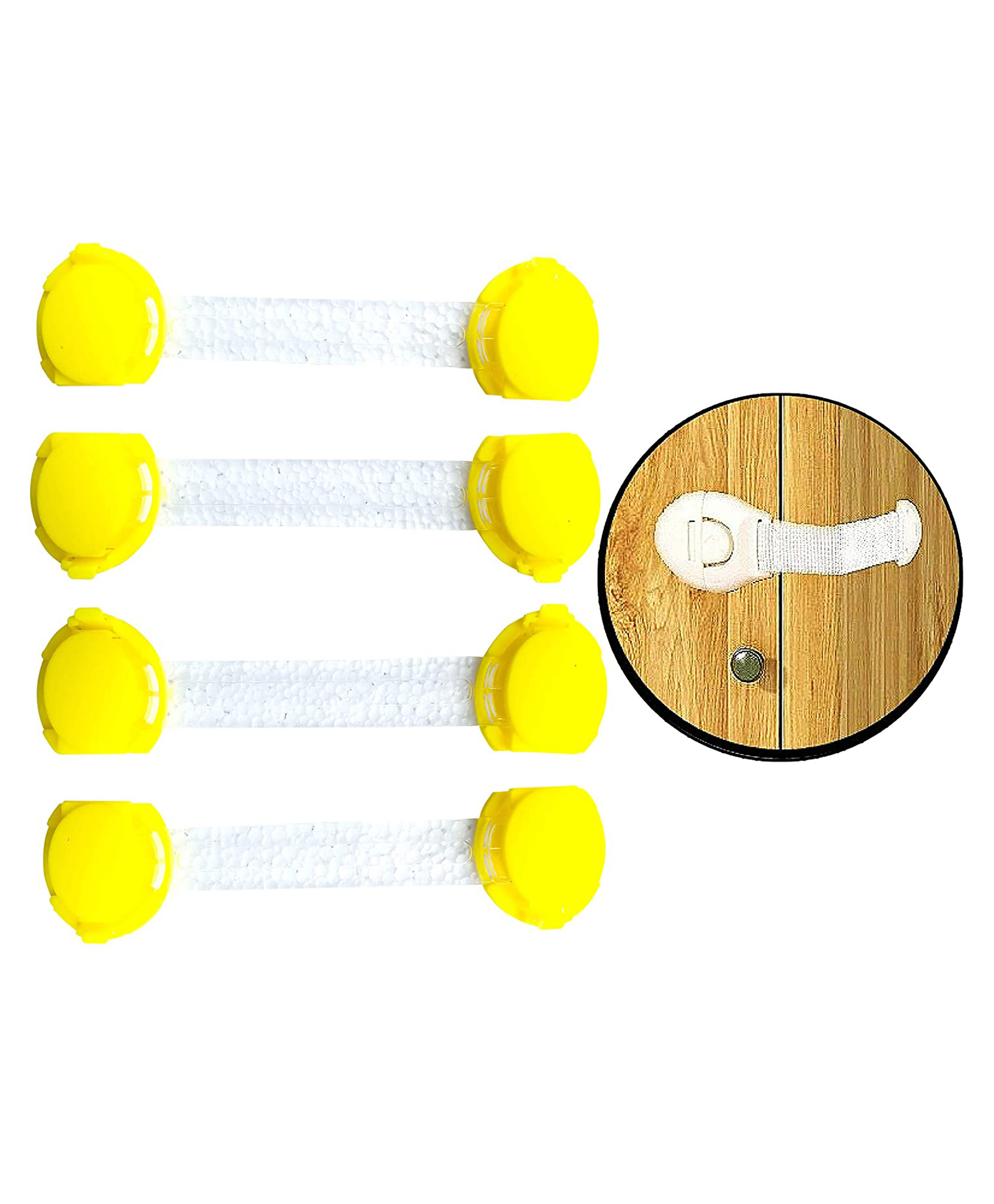 THE LITTLE LOOKERS Multipurpose Safety Lock for Doors, Cabinet, Fridge, Drawer Yellow - Pack of 4-image-46