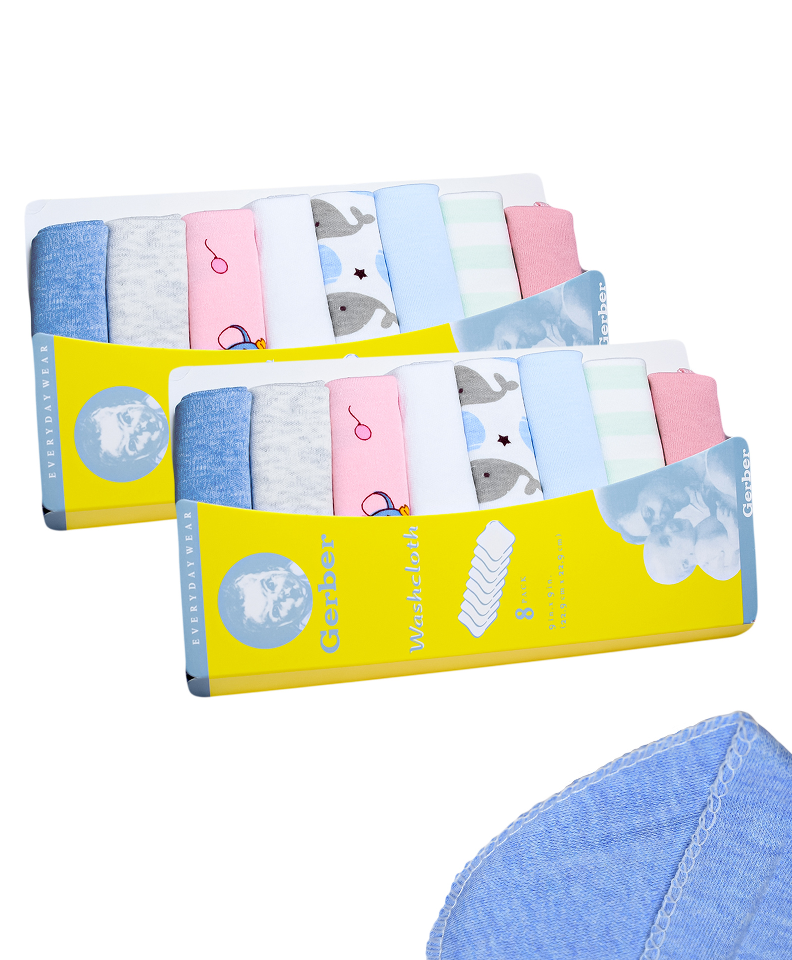 The Little Lookers Terry Cotton Wash Cloth Pack of 16 - Pink-image-9