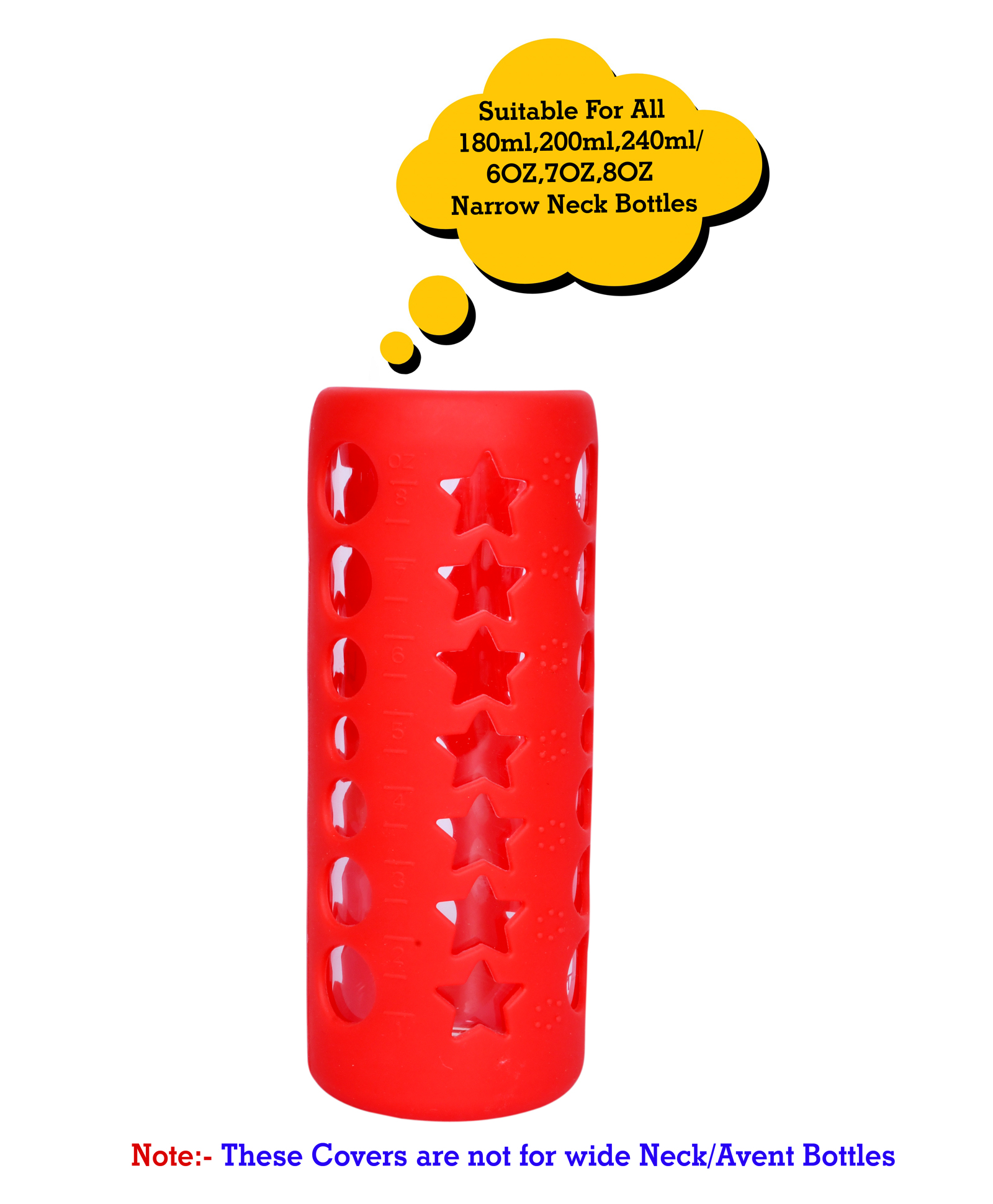 The Little Lookers Silicone Cover Red - Fits 240 ml Feeding Bottle-image-3