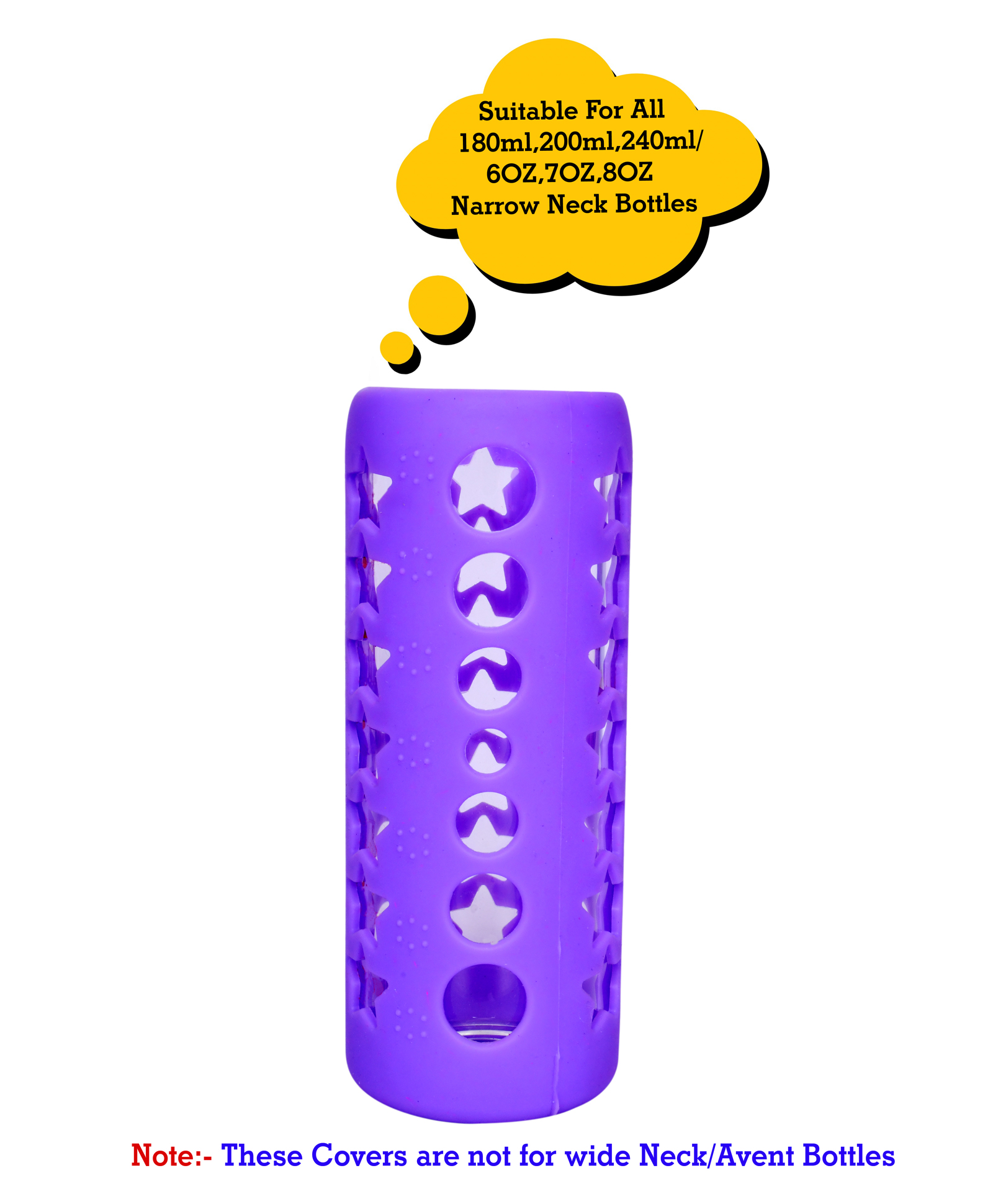 The Little Lookers Silicone Cover Purple - Fits 240 ml Feeding Bottle-image-2