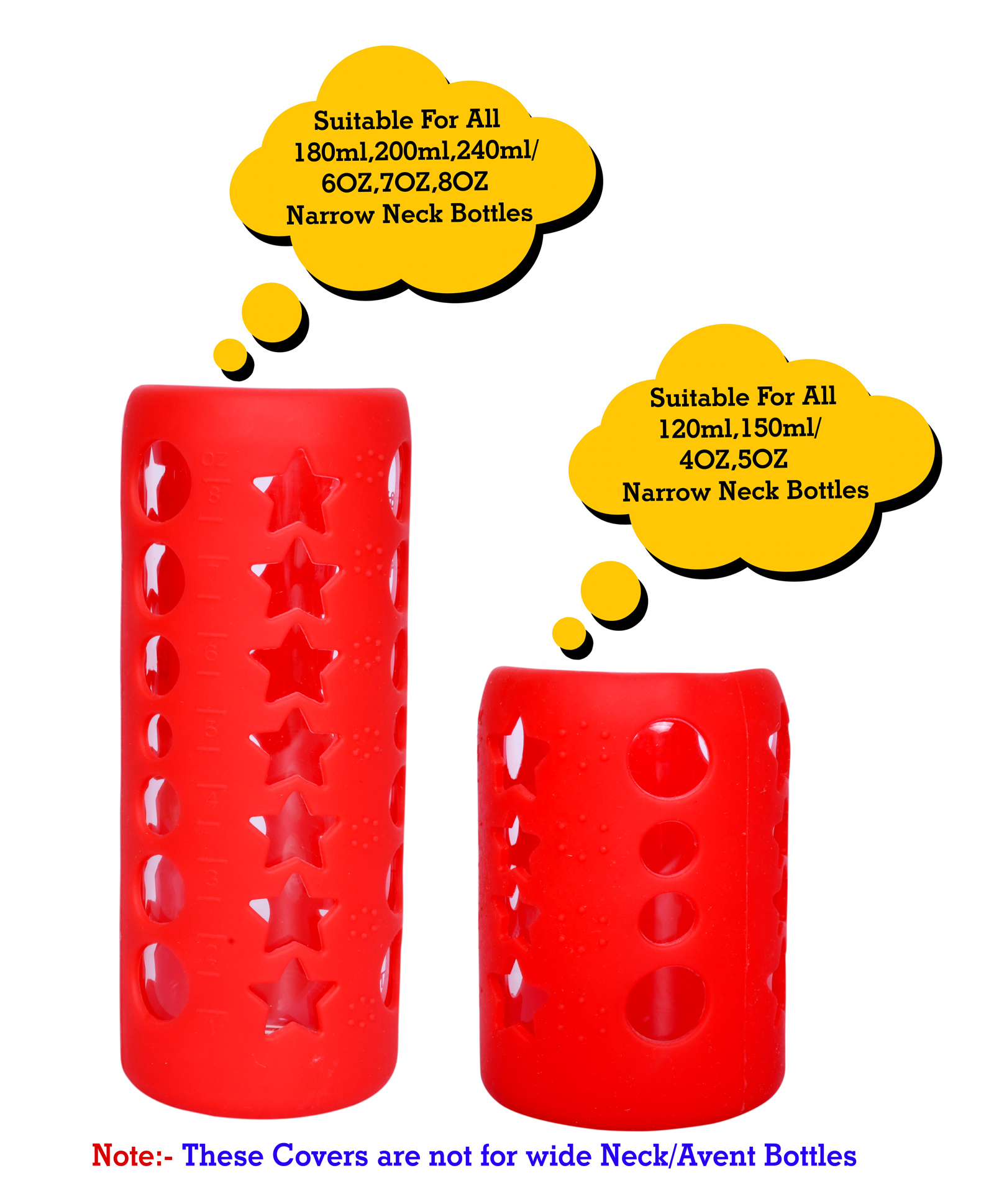 The Little Lookers Silicone Covers Red - Fits 120 ml  & 240 ml Feeding Bottle-image-32