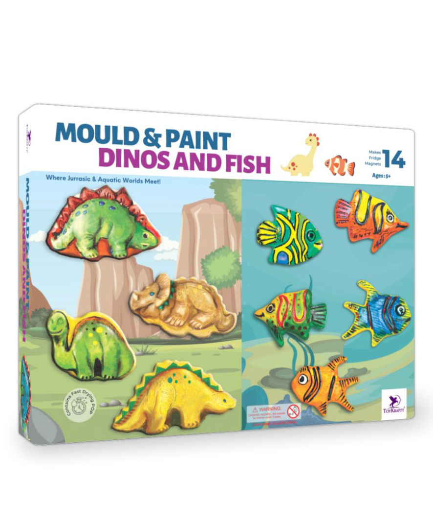 Toy Kraft Mould & Paint Dinos & Fish Magnet Craft Kit - Multicolour-image-48