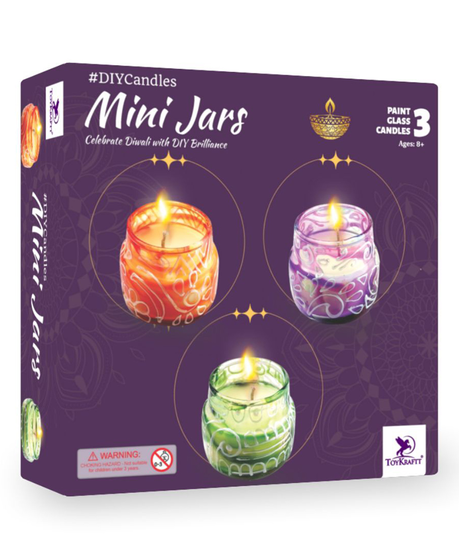 toykraftt Toy Kraft Mini Candle Glass Jar DIY Kit - Multicolour-picture-25