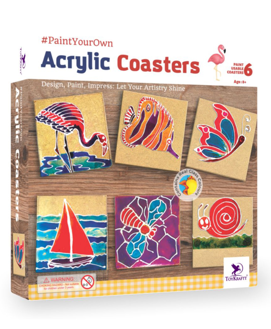 Toykraft Glass Painting Acrylic Coasters DIY Kit - Multicolour-image-48