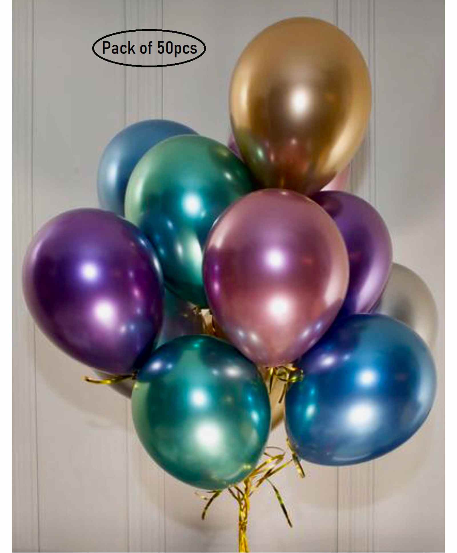 Party Anthem Chrome Latex Balloons Multicolor - Pack of 50-image-35